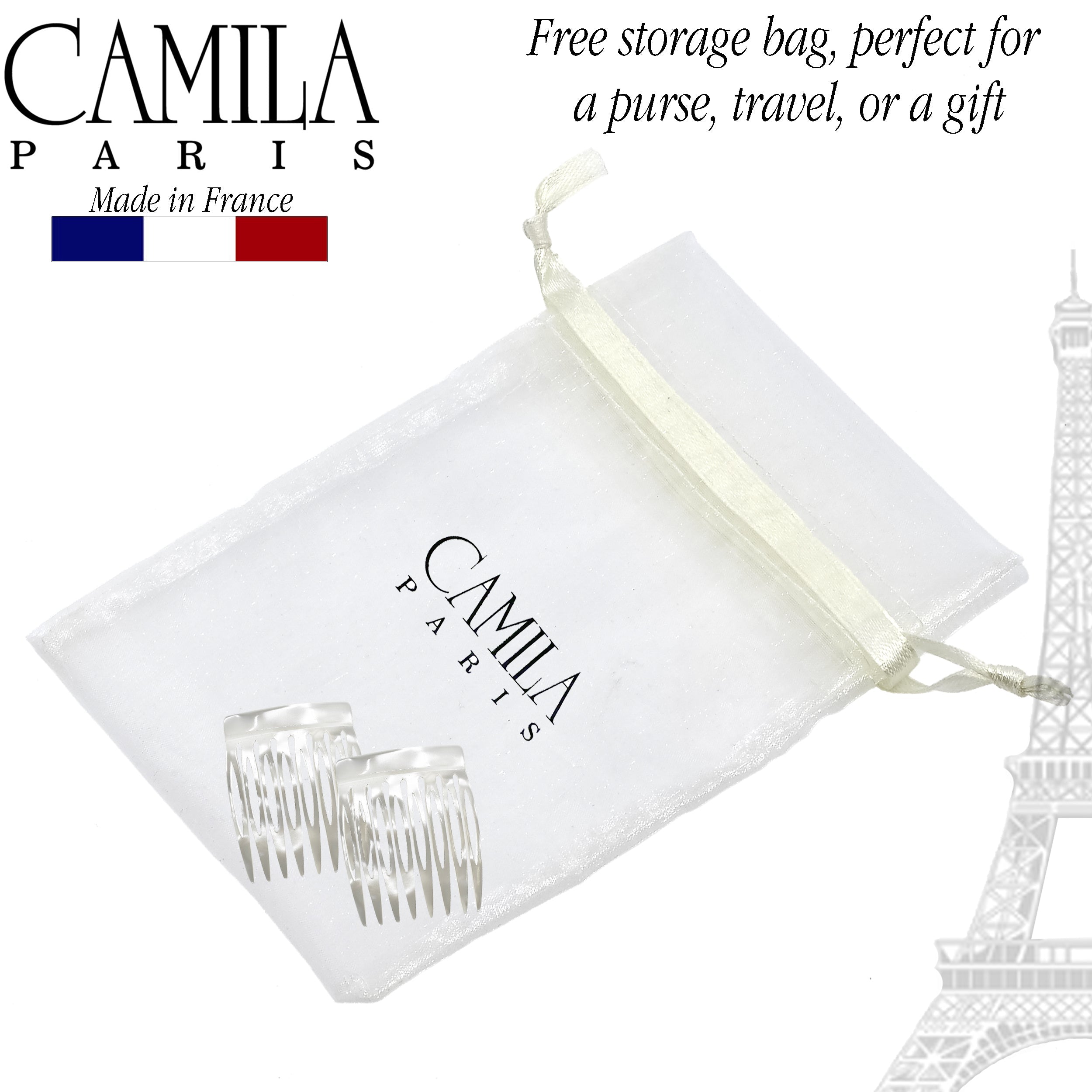 Camila Paris Detangling French side comb cellulose acetate handmade