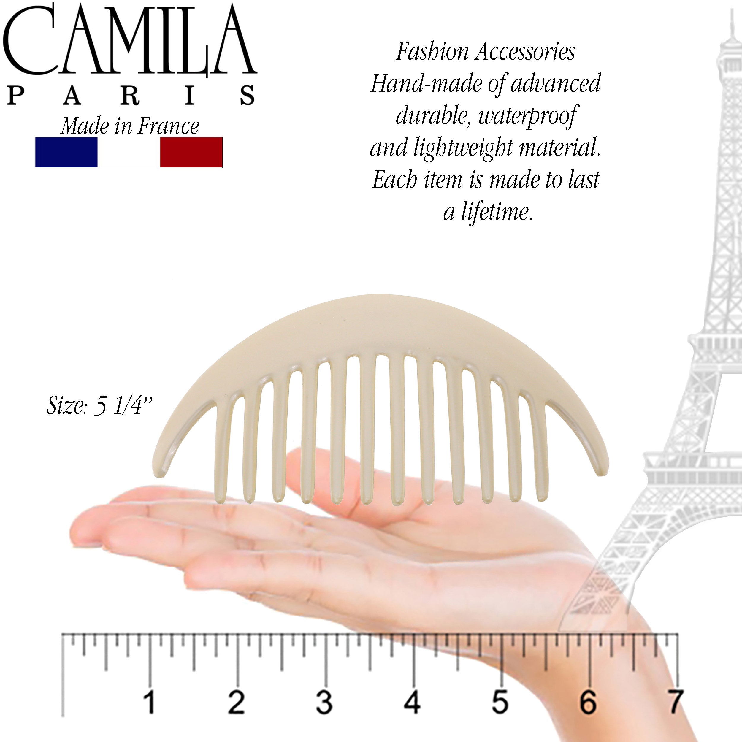 Camila Paris Detangling French side comb cellulose acetate