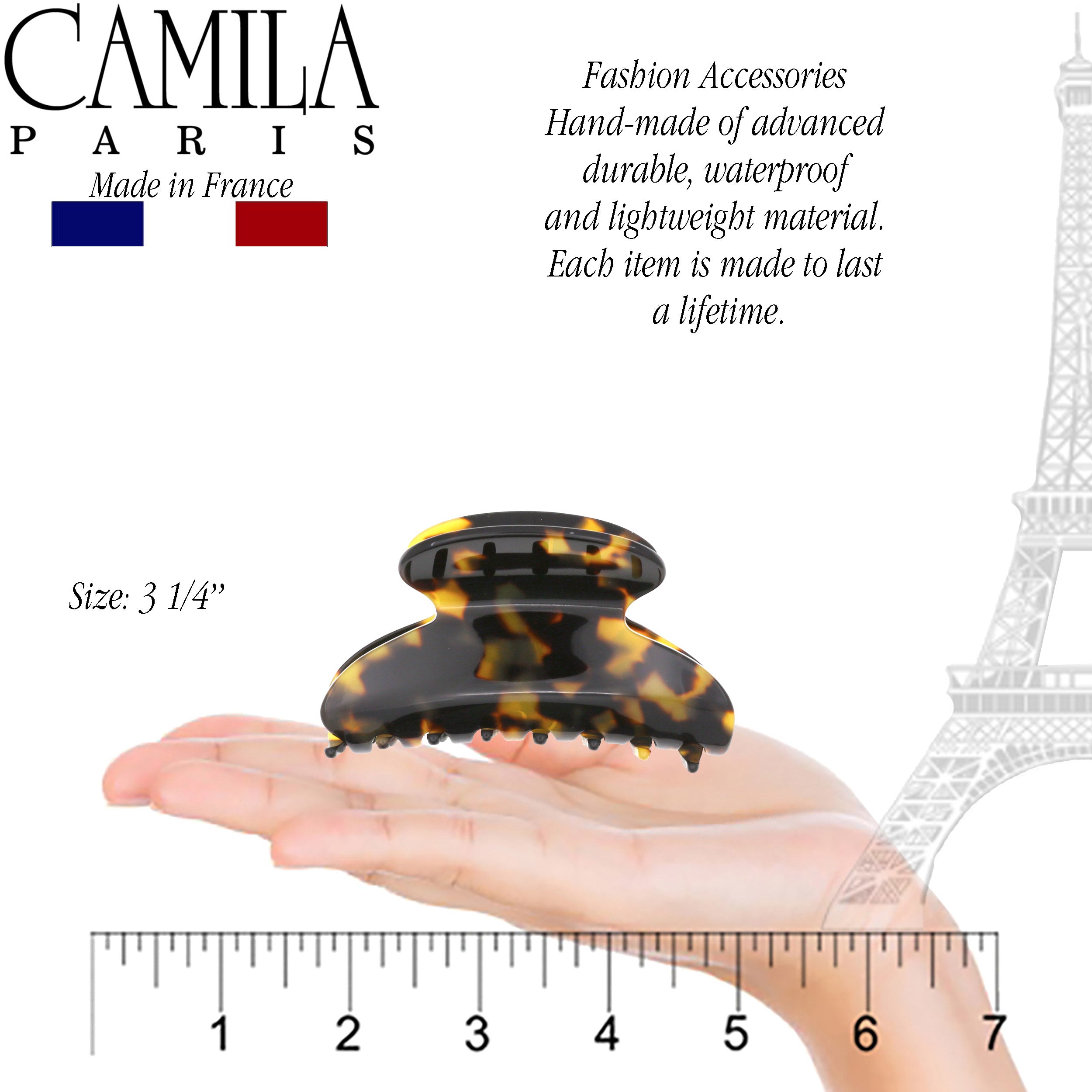 Camila Paris 4 Inch French hair clip cellulose acetate handmade