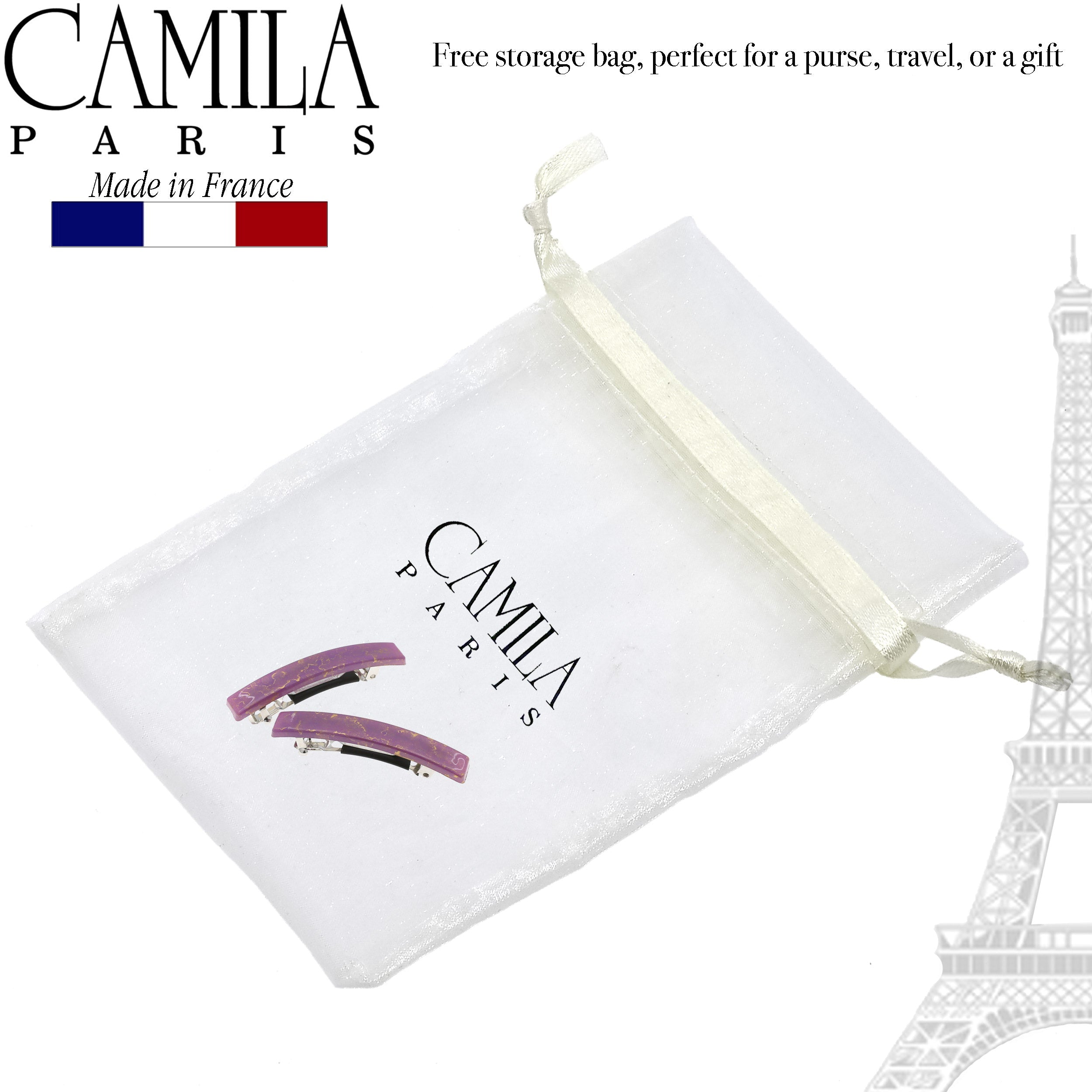 Camila Paris Orange French barrette cellulose acetate