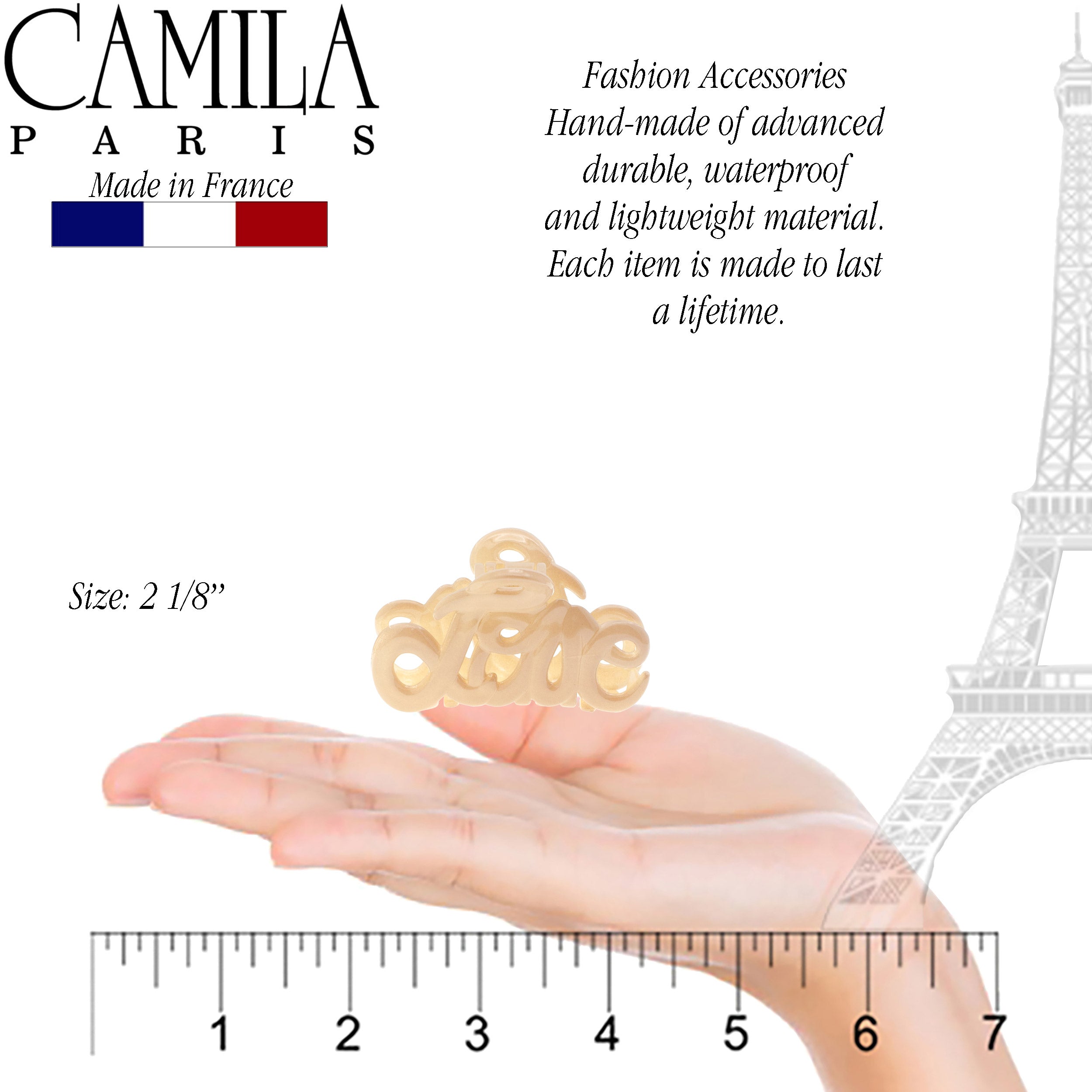 Camila Paris 3.25 Inch Love French hair clip cellulose acetate