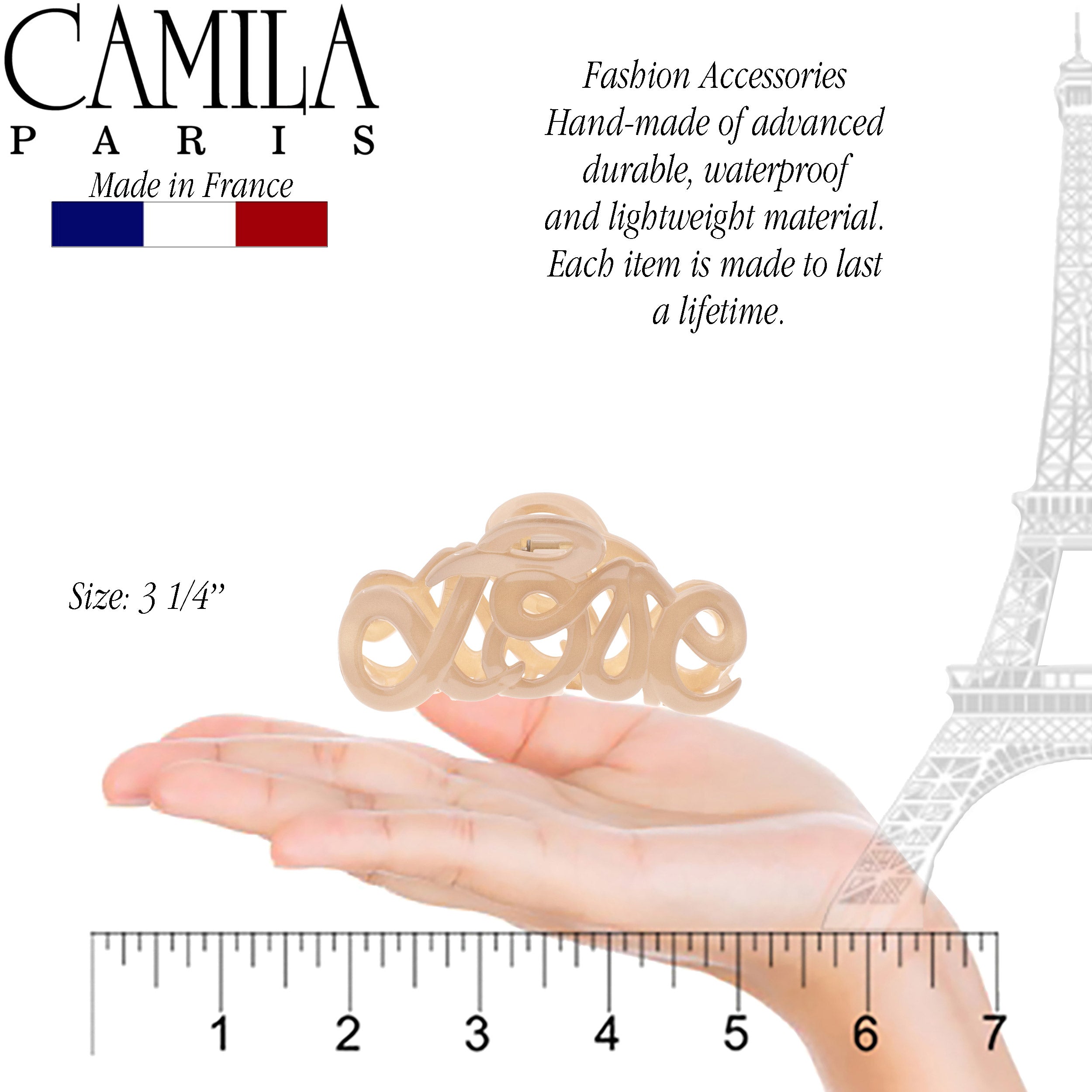 Camila Paris Love French hair clip cellulose acetate
