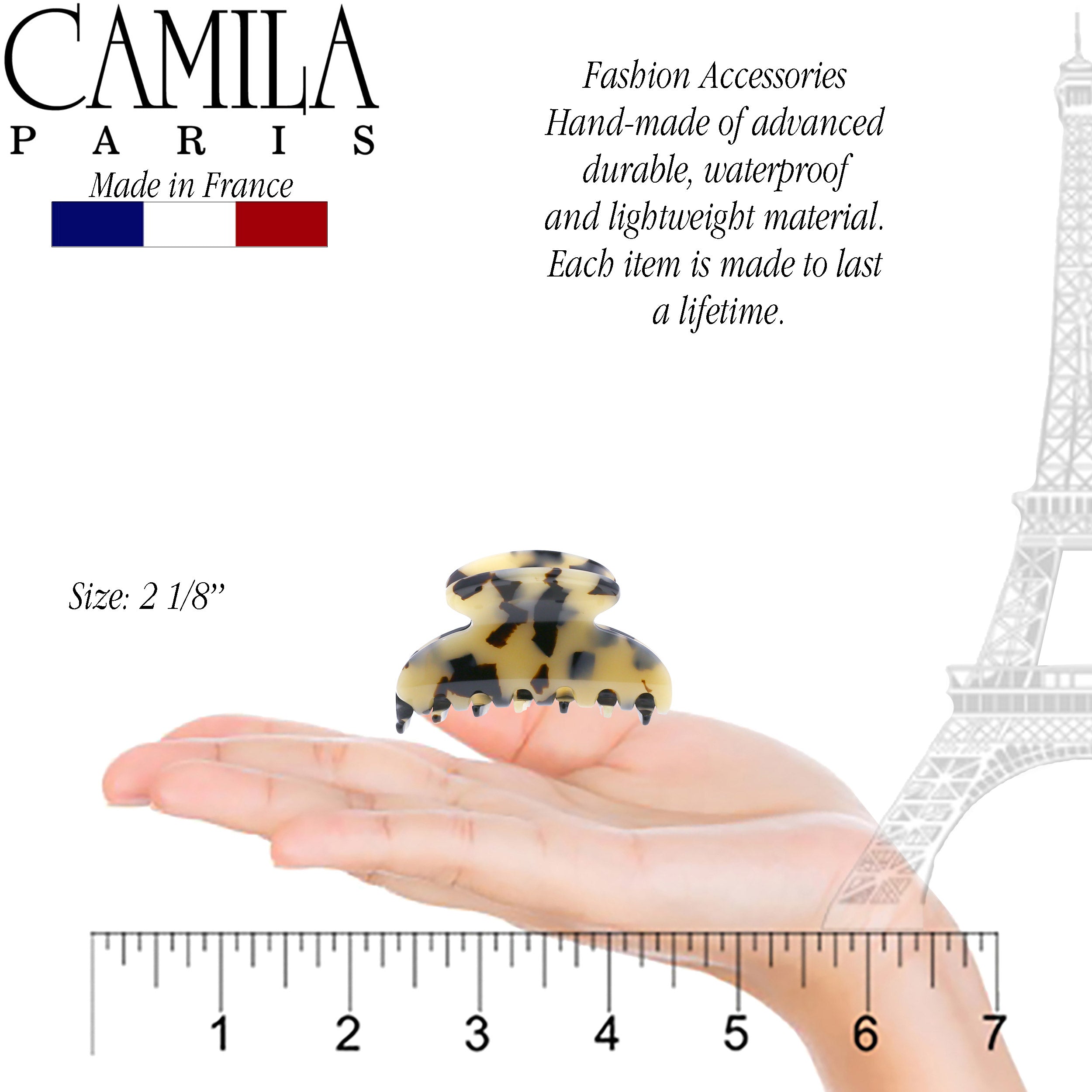 Camila Paris French hair clip cellulose acetate handmade