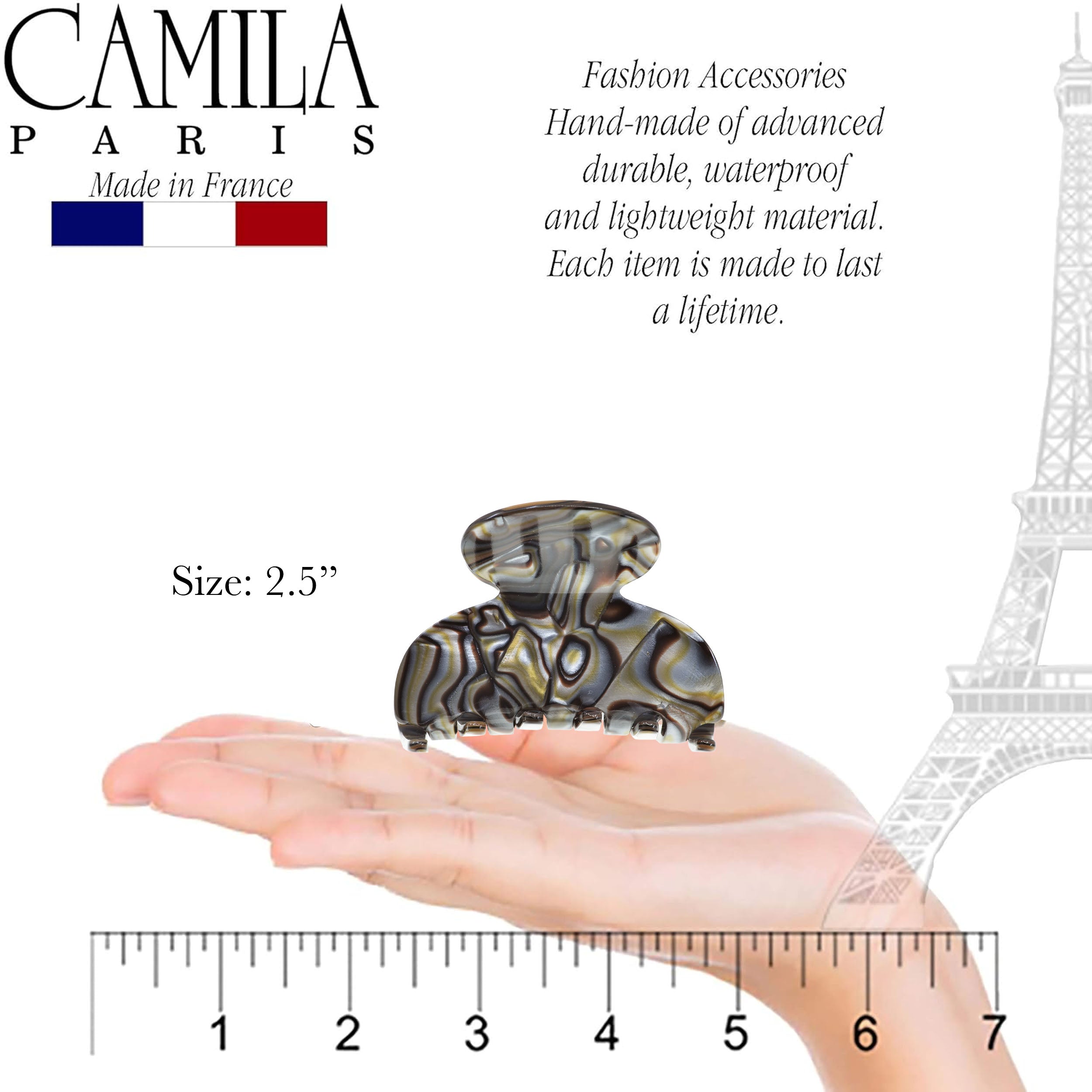 Camila Paris French hair clip cellulose acetate handmade