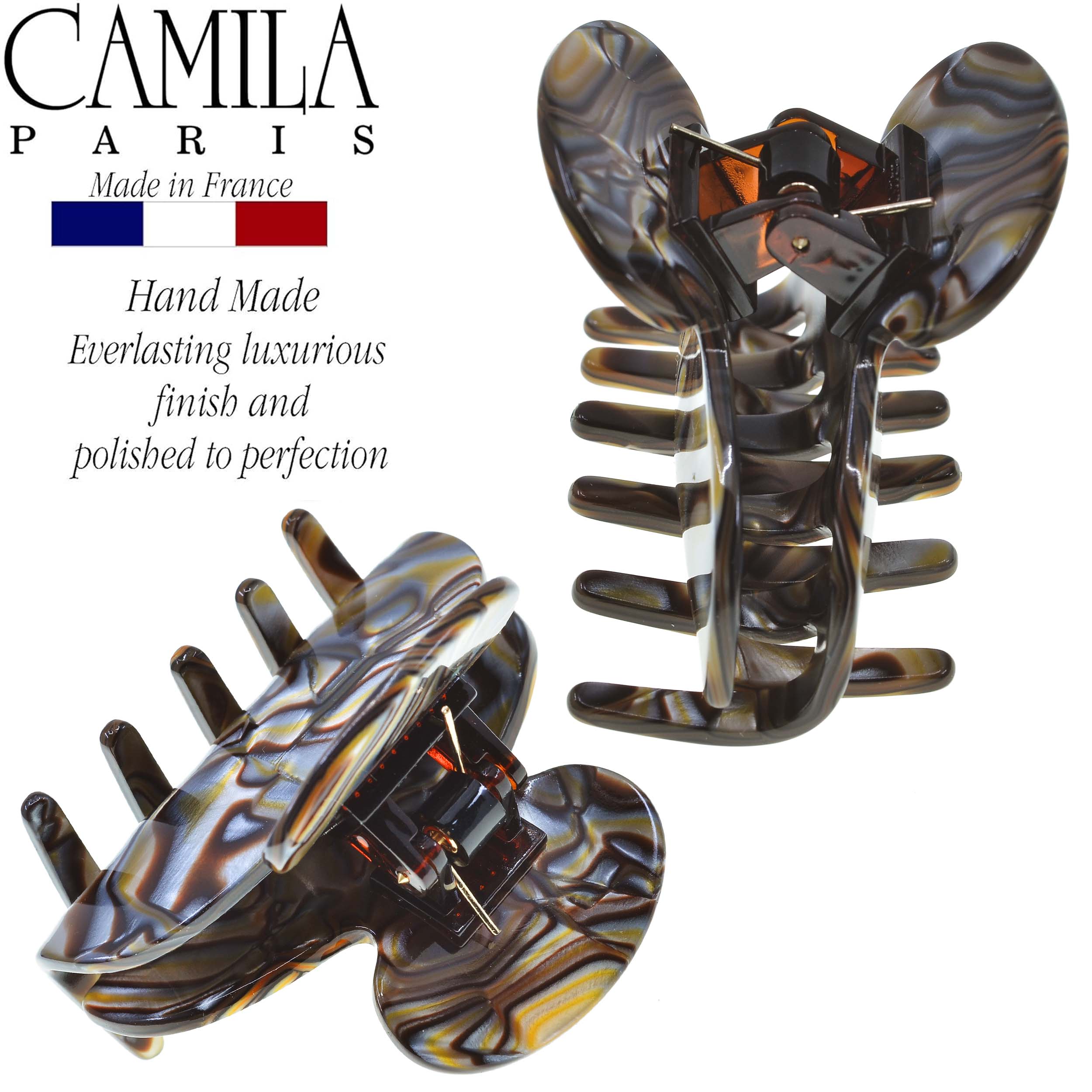 Camila Paris French hair clip cellulose acetate handmade