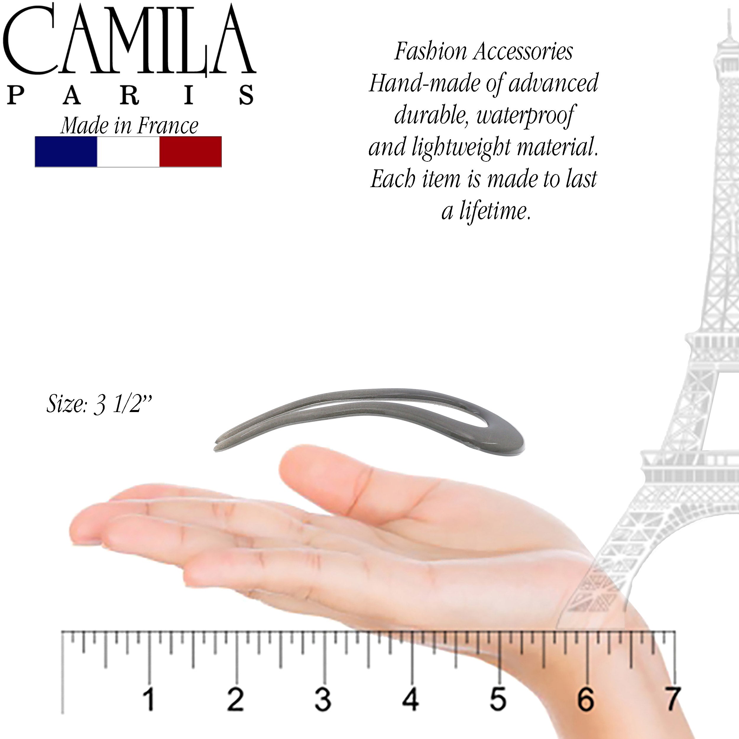 Camila Paris Black French hair stick cellulose acetate