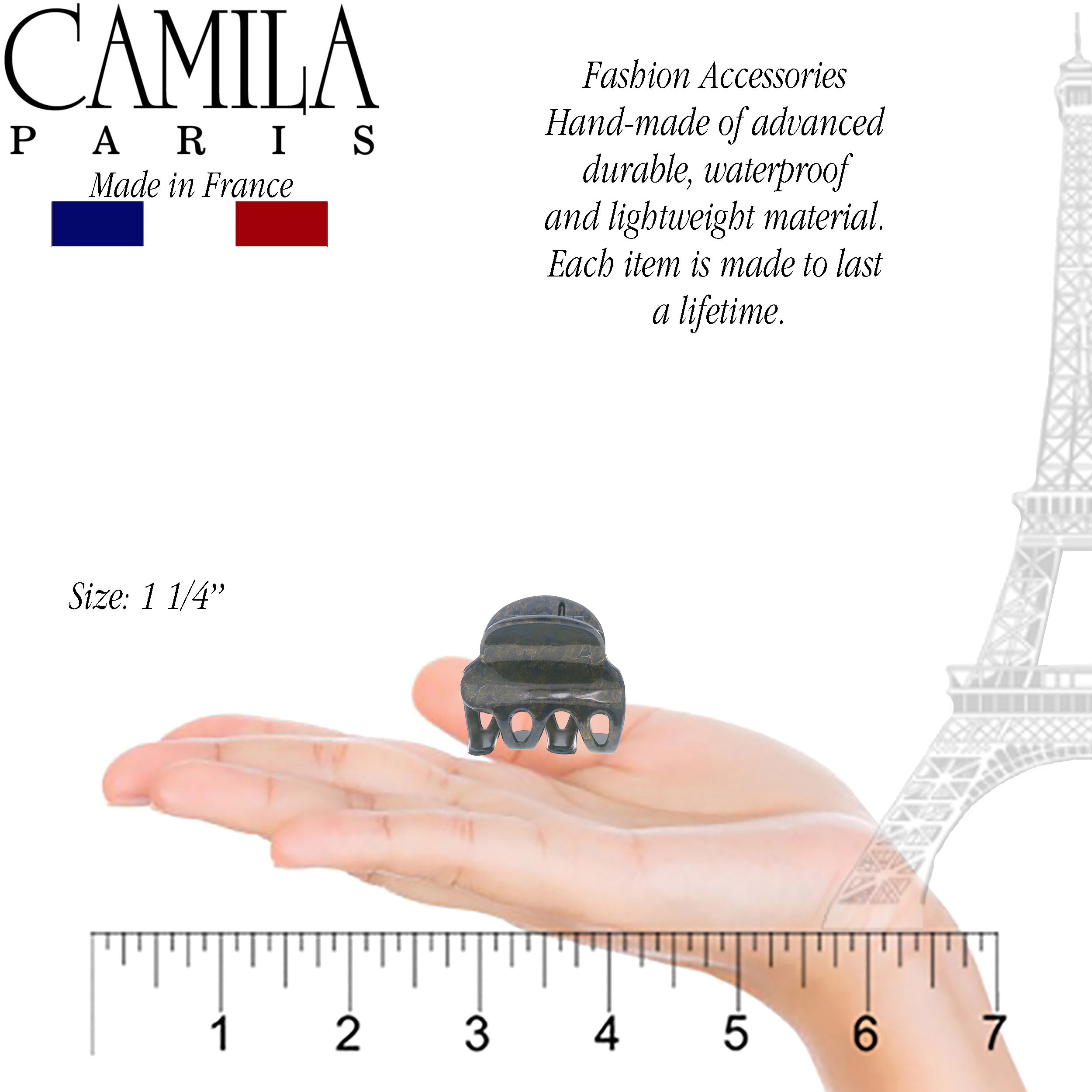 Camila Paris Beige French hair clip cellulose acetate