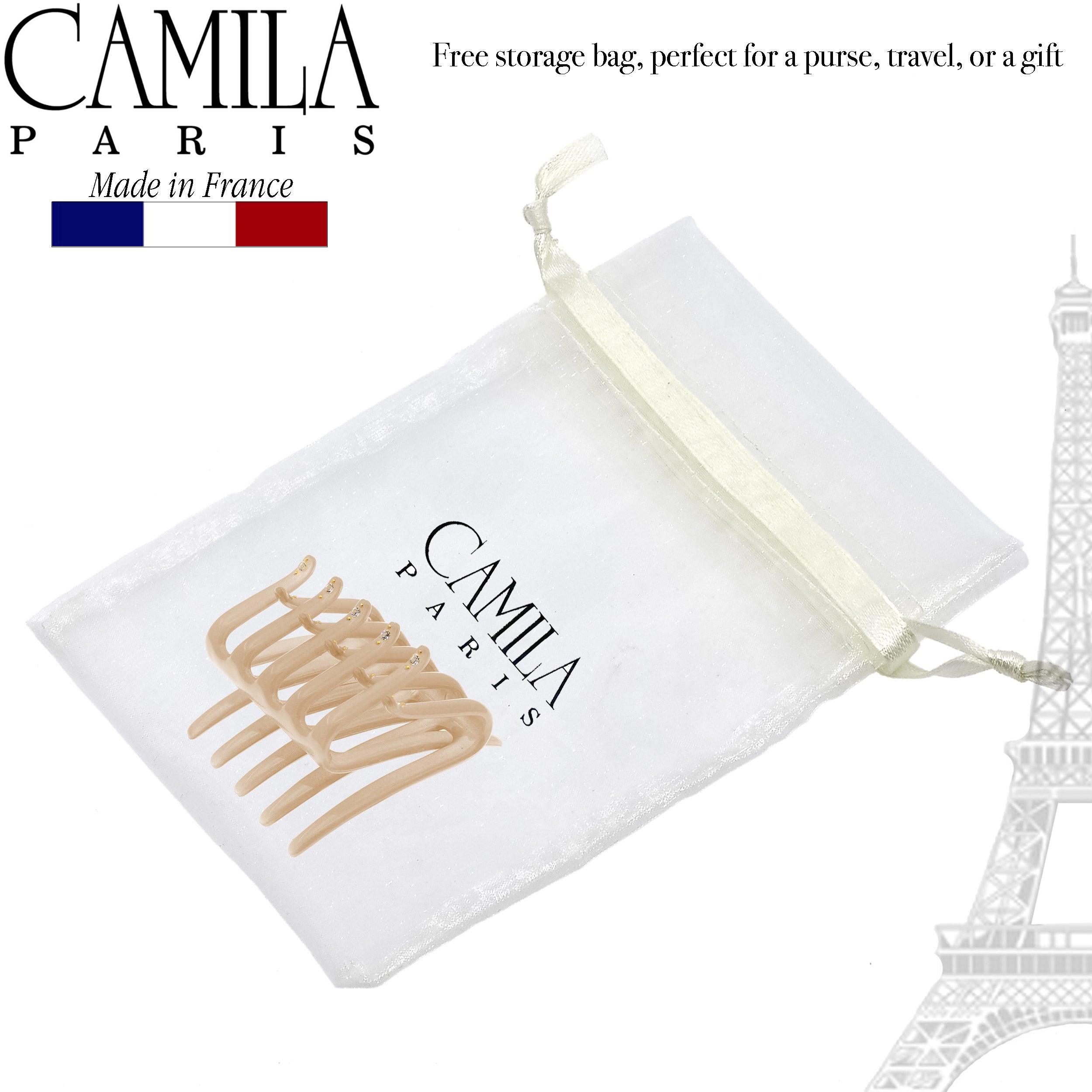 Camila Paris Detangling French side comb cellulose acetate