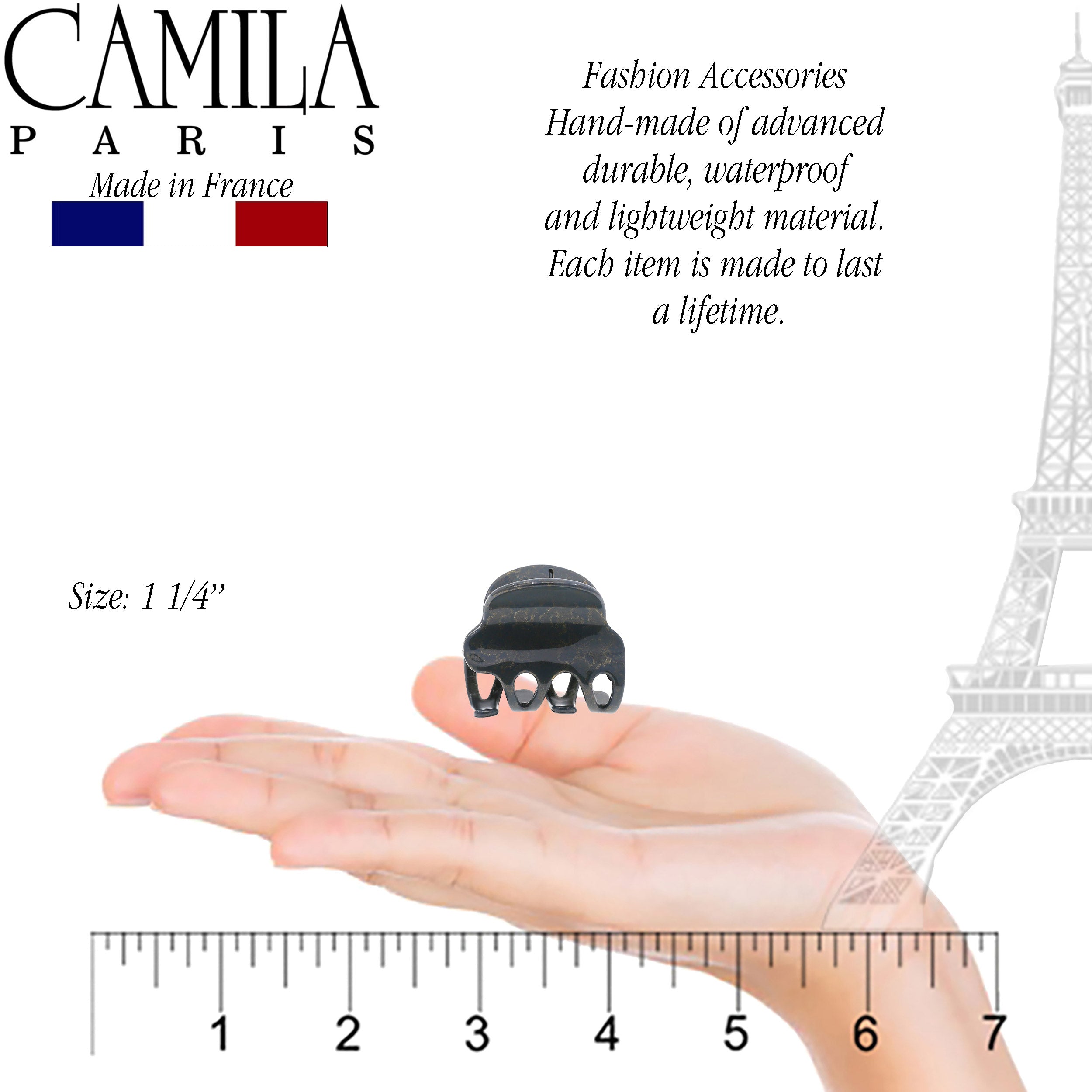 Camila Paris Beige French hair clip cellulose acetate