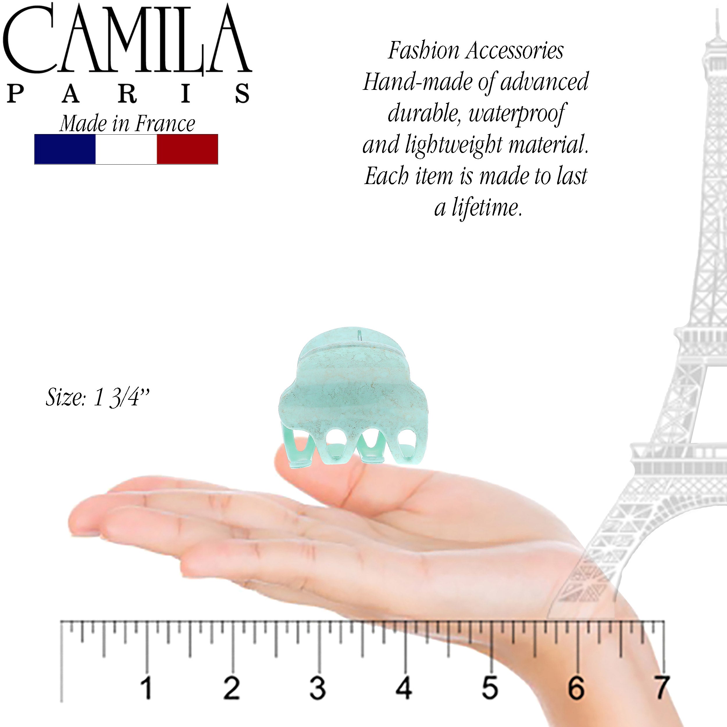 Camila Paris Gray French hair clip cellulose acetate