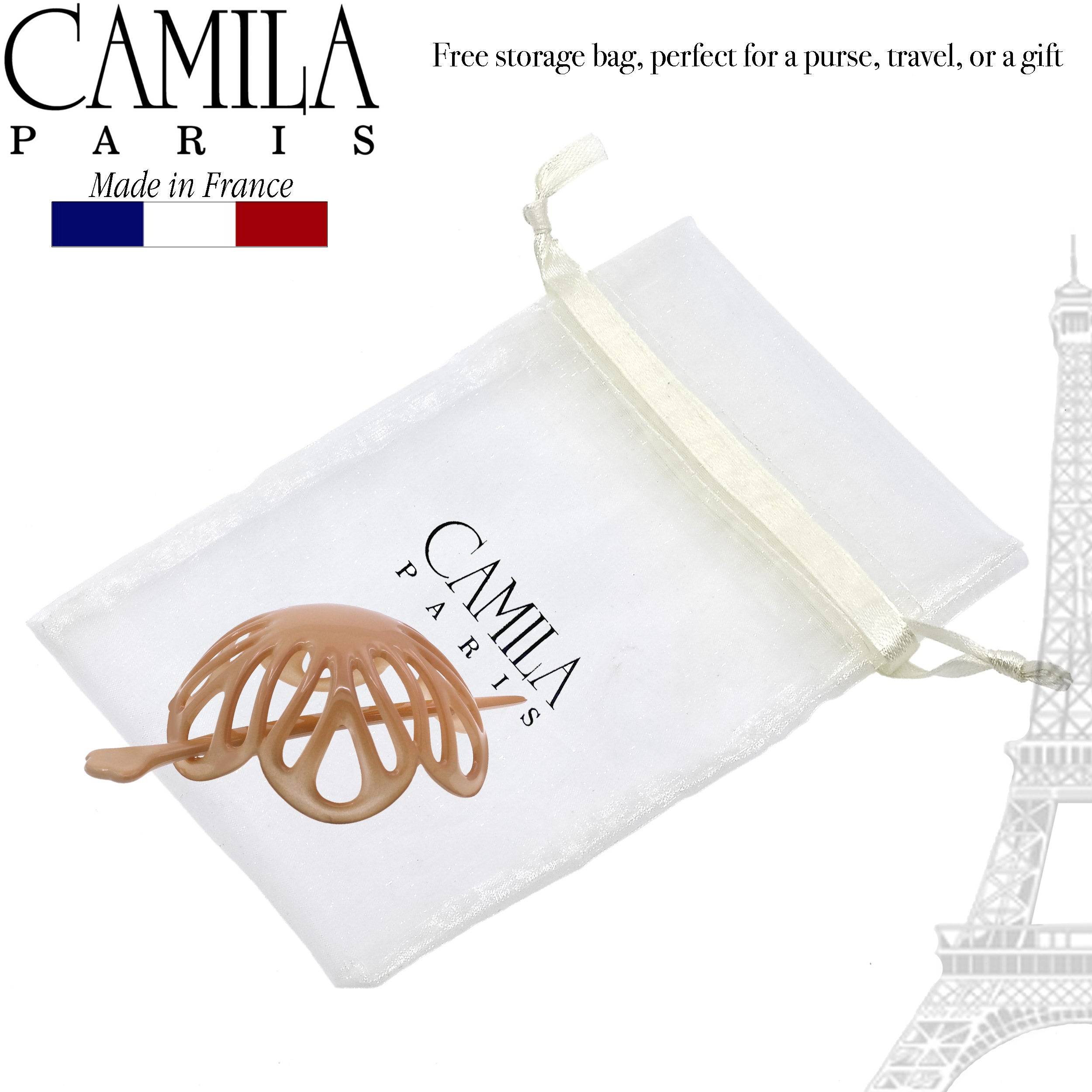 Camila Paris Tortoise French bun holder cellulose acetate