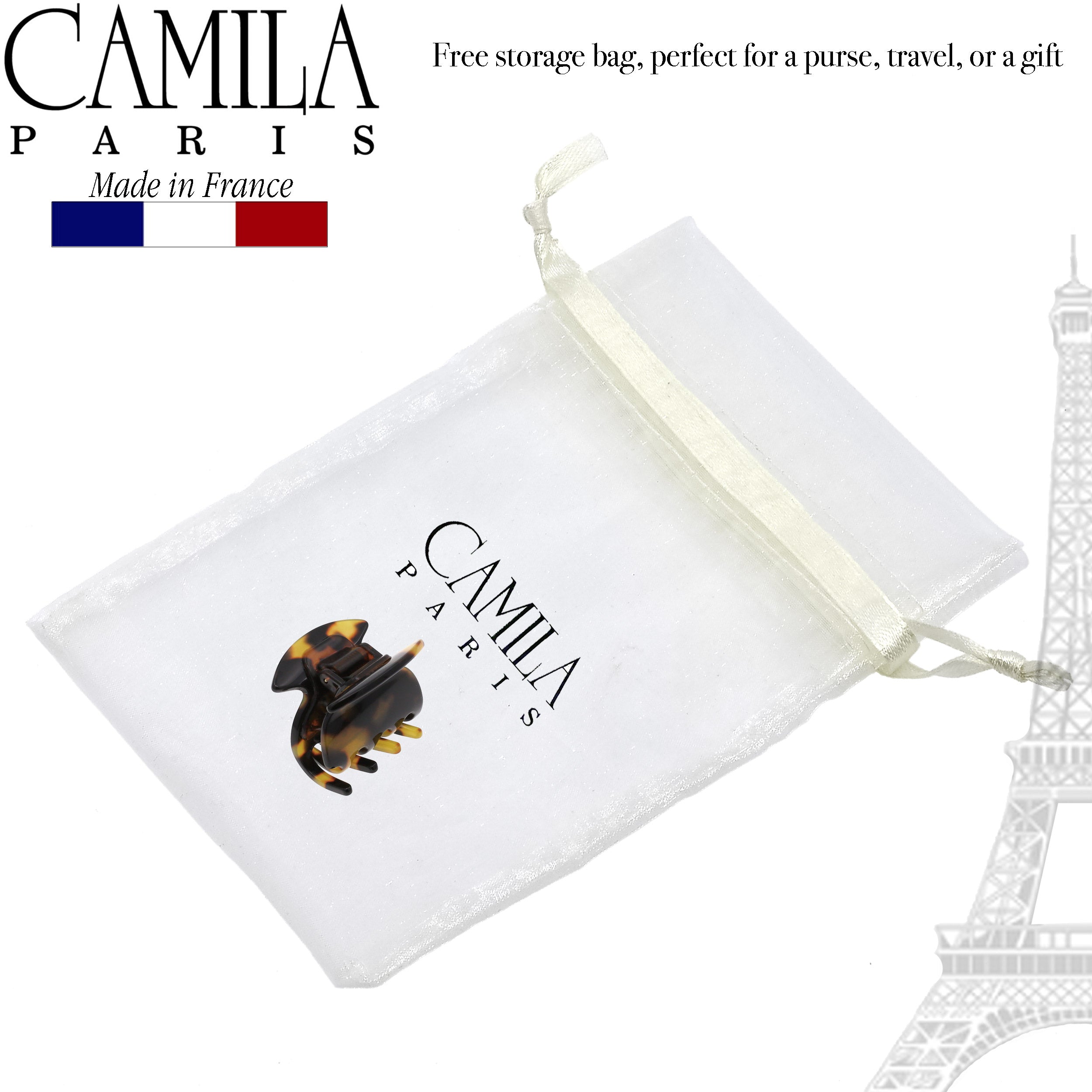 Camila Paris Mustard Spring Covered French hair clip cellulose acetate handmade