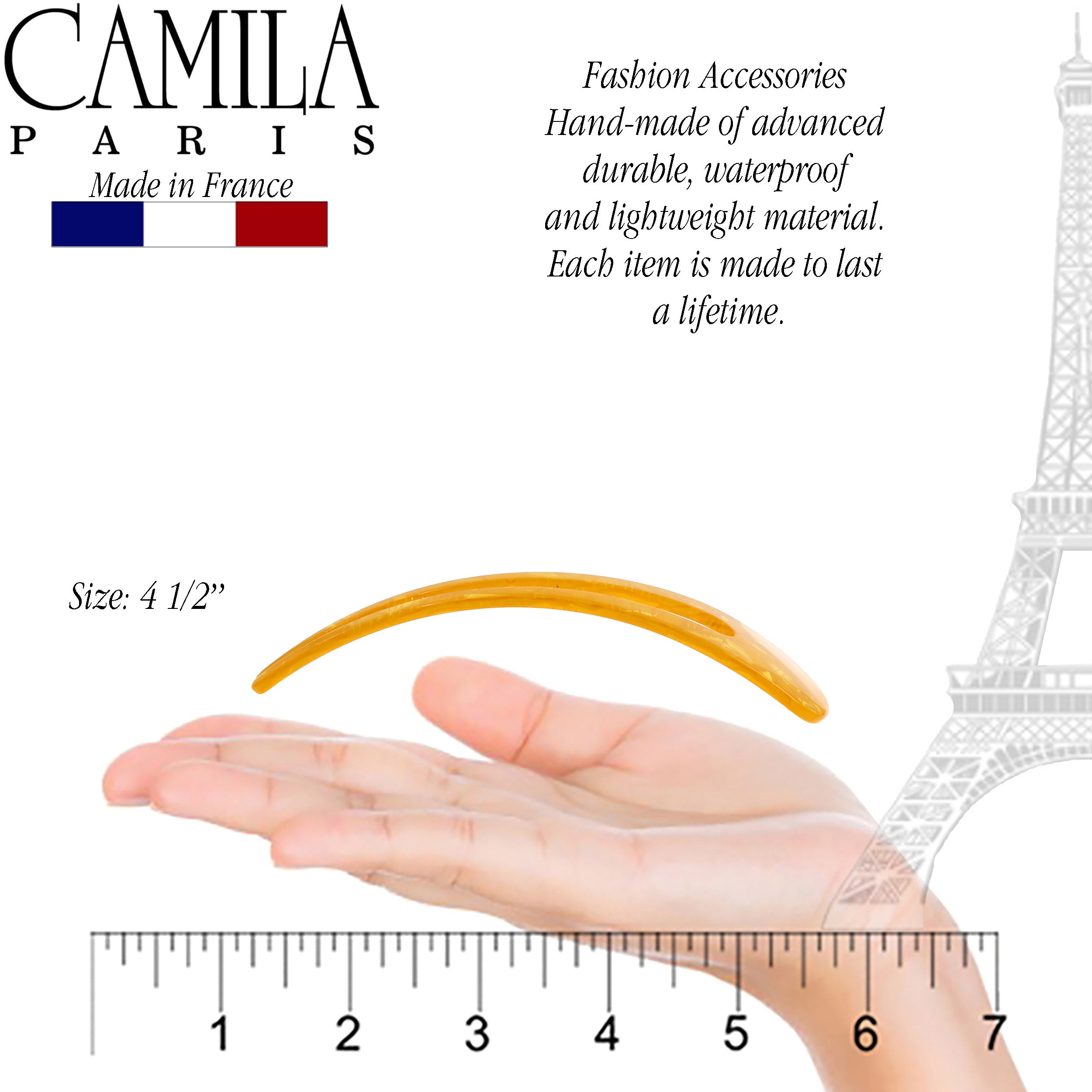 Camila Paris Blue Wishbone French hair stick cellulose acetate