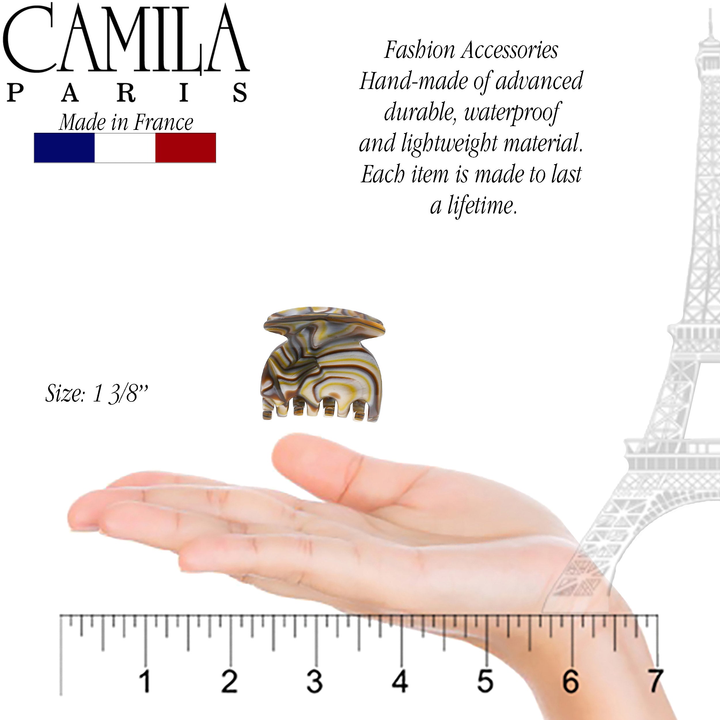 Camila Paris Spring Covered French hair clip cellulose acetate handmade