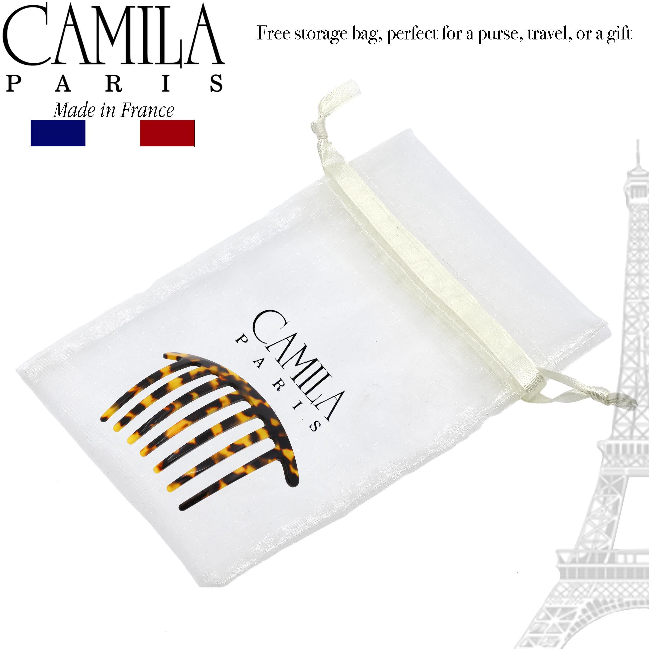 Camila Paris Detangling French side comb cellulose acetate handmade