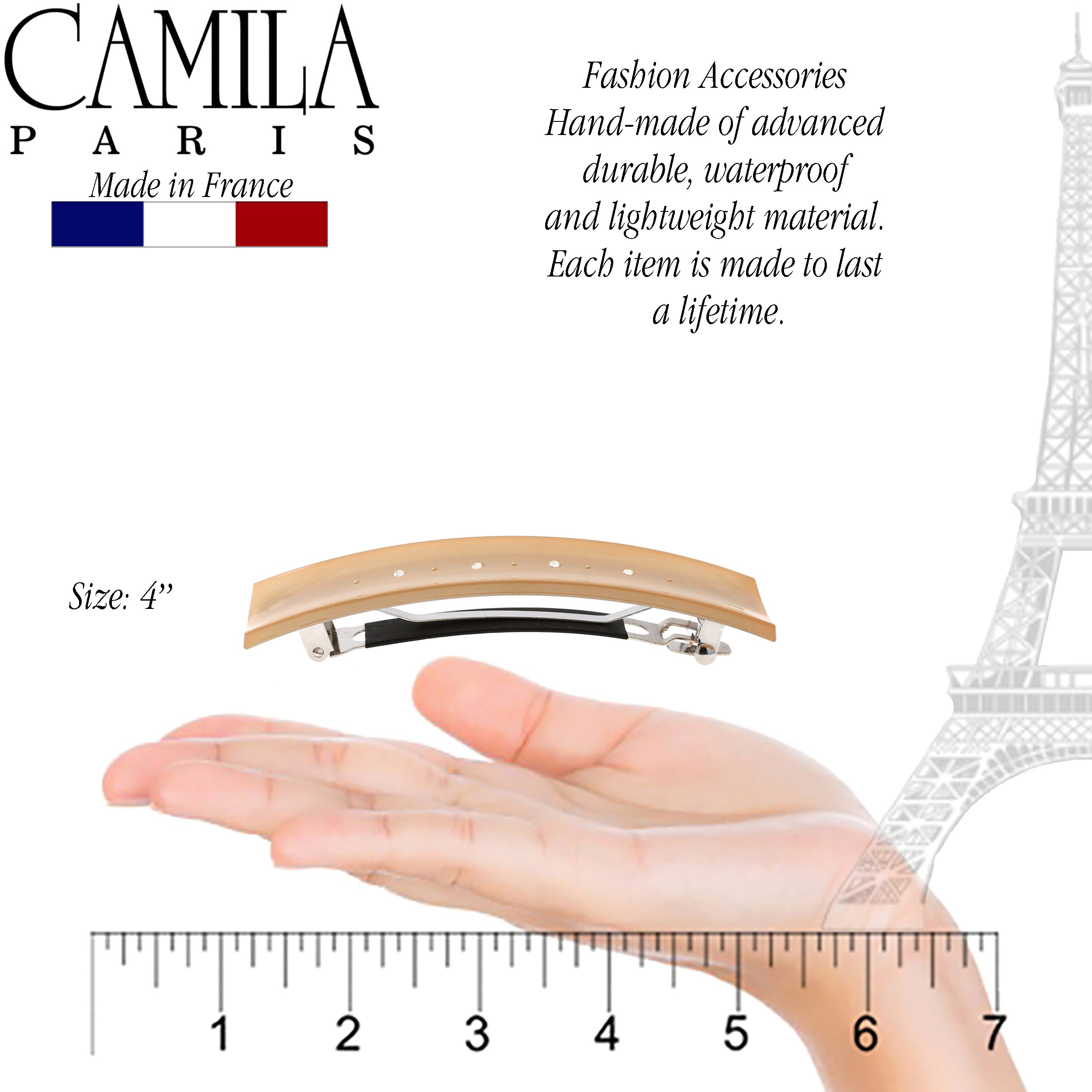 Camila Paris Bordeaux French barrette cellulose acetate
