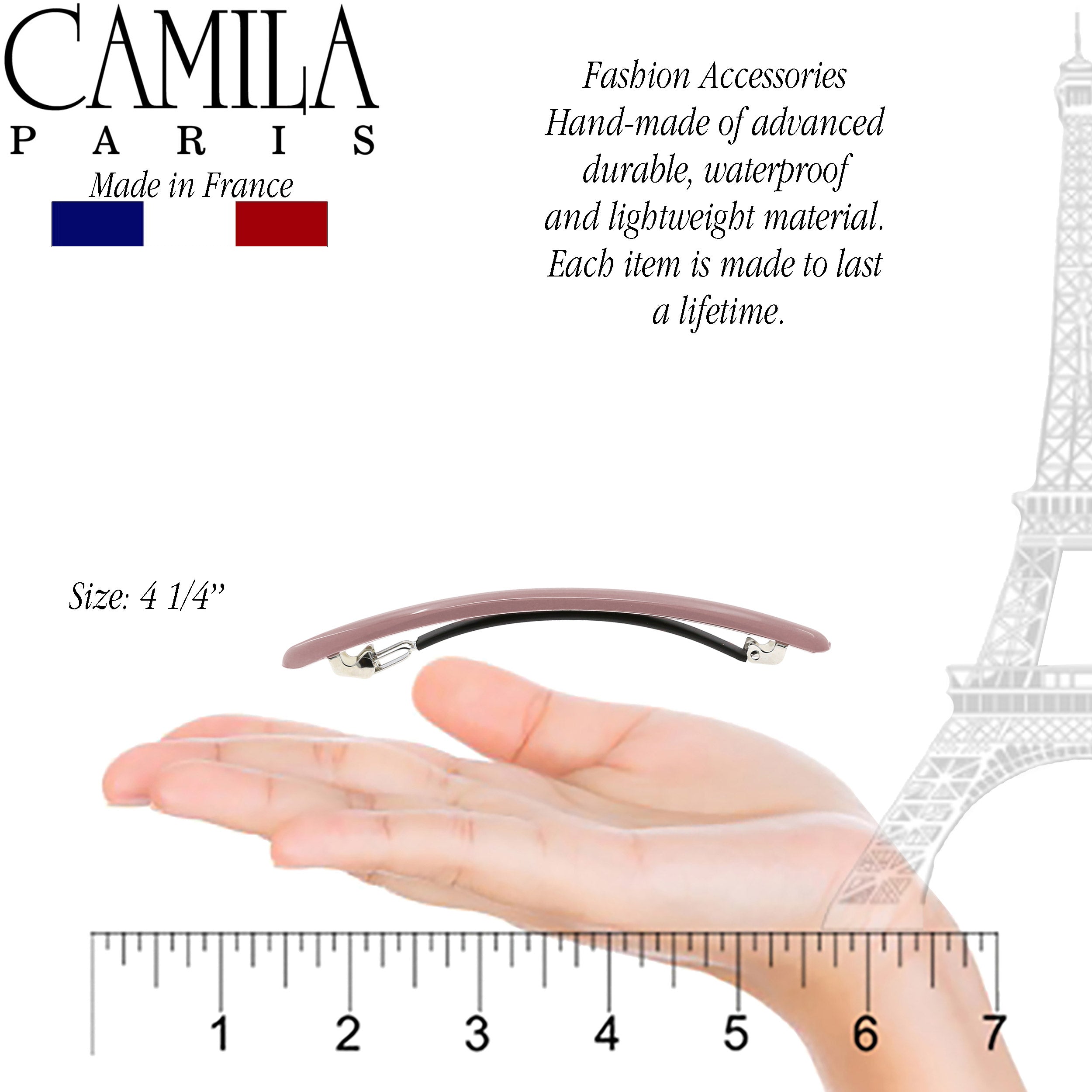 Camila Paris Brown French barrette cellulose acetate
