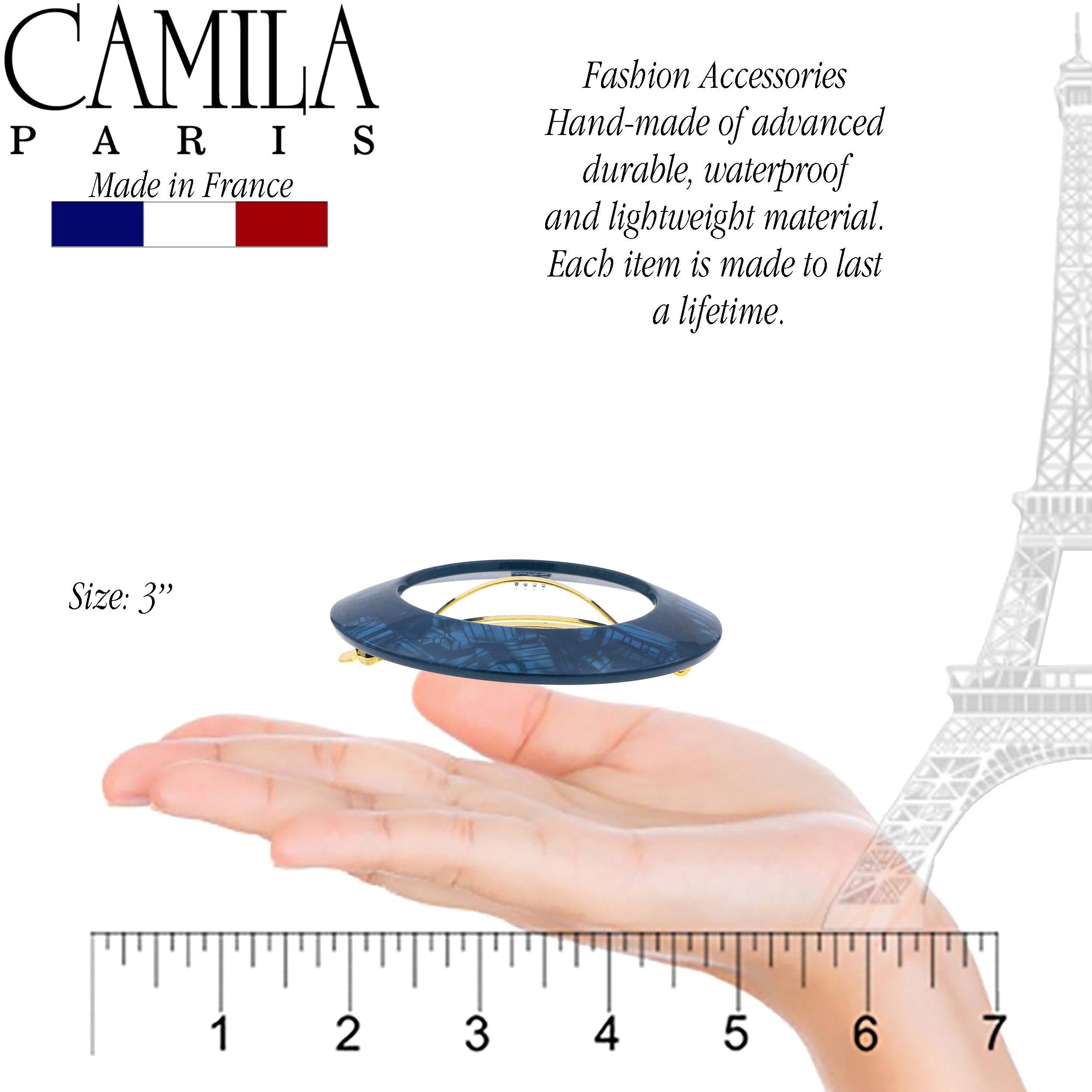 Camila Paris French barrette cellulose acetate handmade