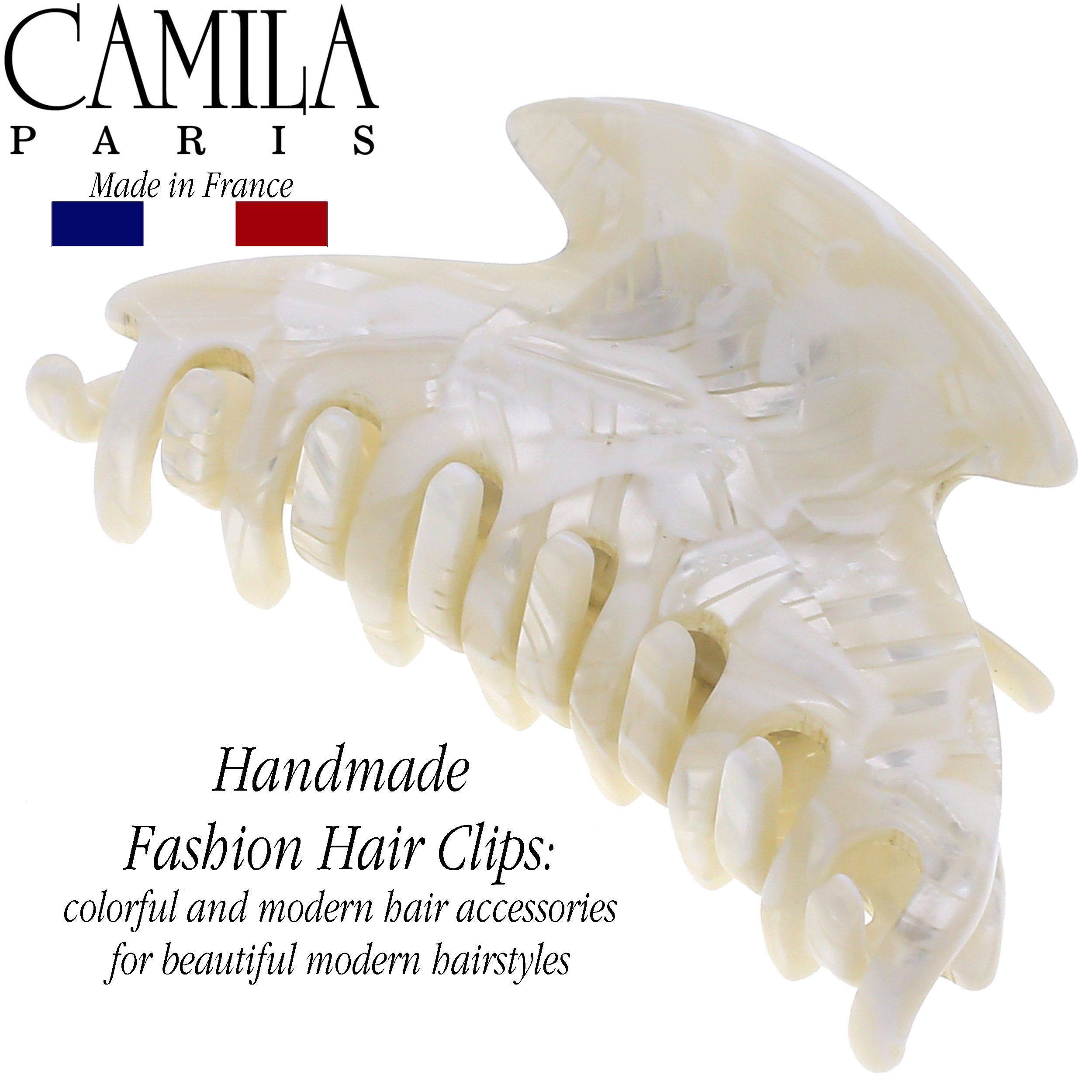 Camila Paris Spring Covered French hair clip cellulose acetate handmade
