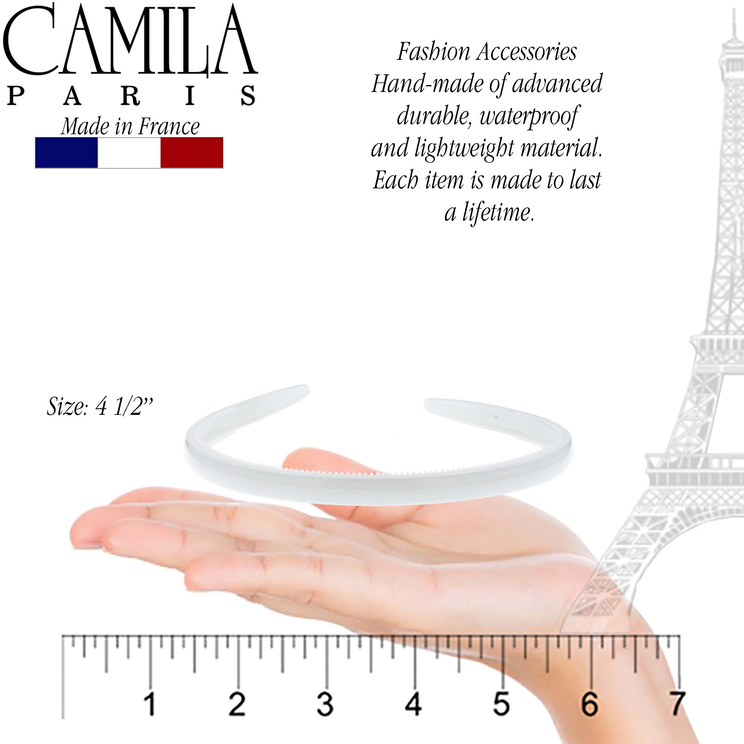 Camila Paris 0.35 inch Classic Comfort French headband cellulose acetate