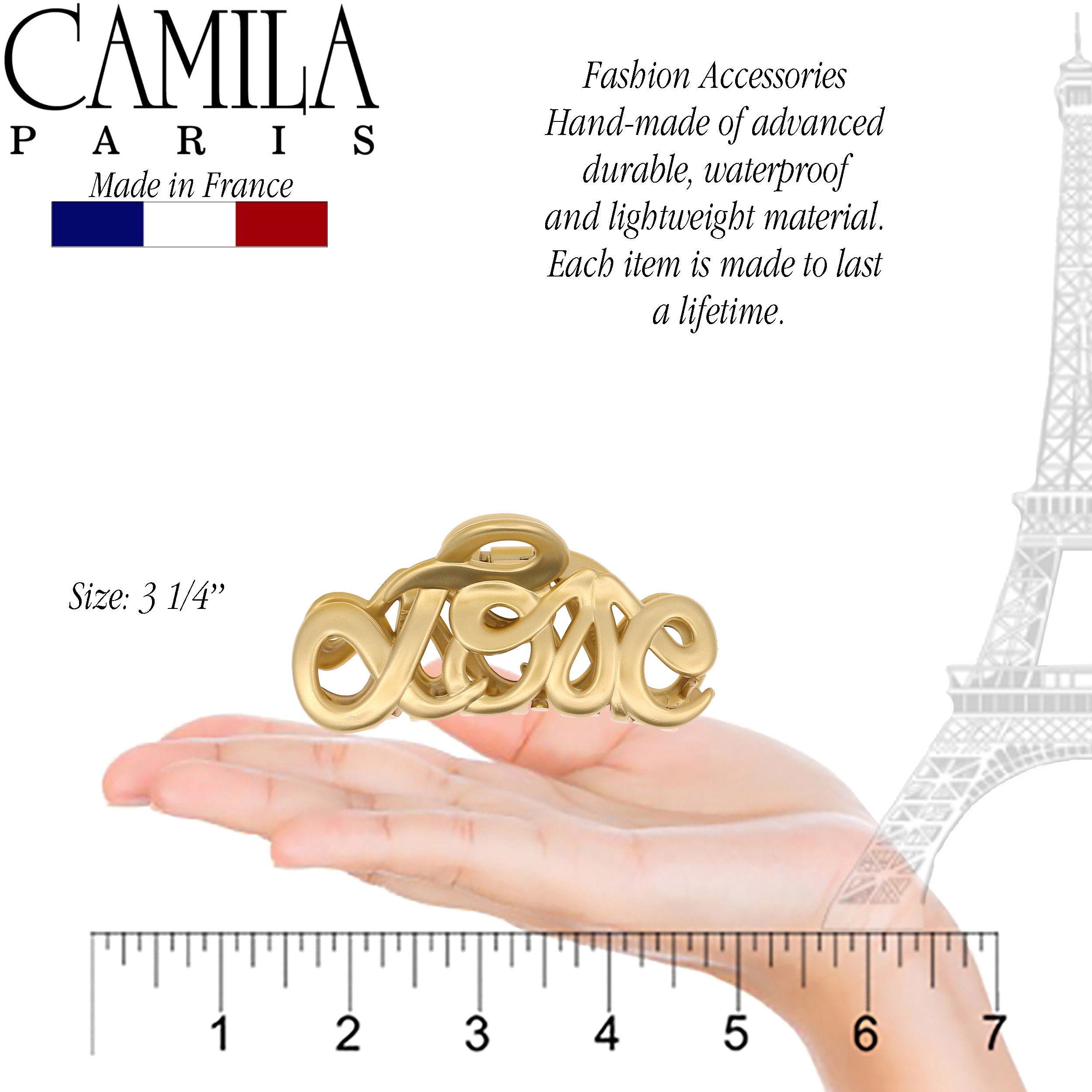 Camila Paris Love French hair clip cellulose acetate