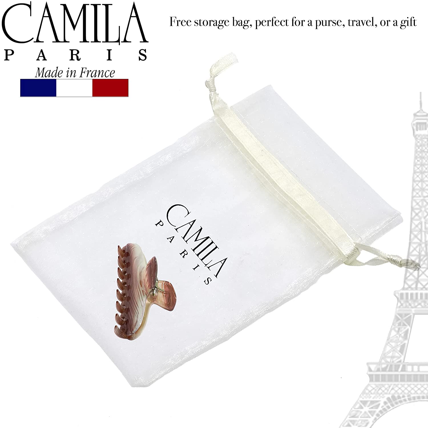 Camila Paris 3.75 Inch Victoria French hair clip cellulose acetate