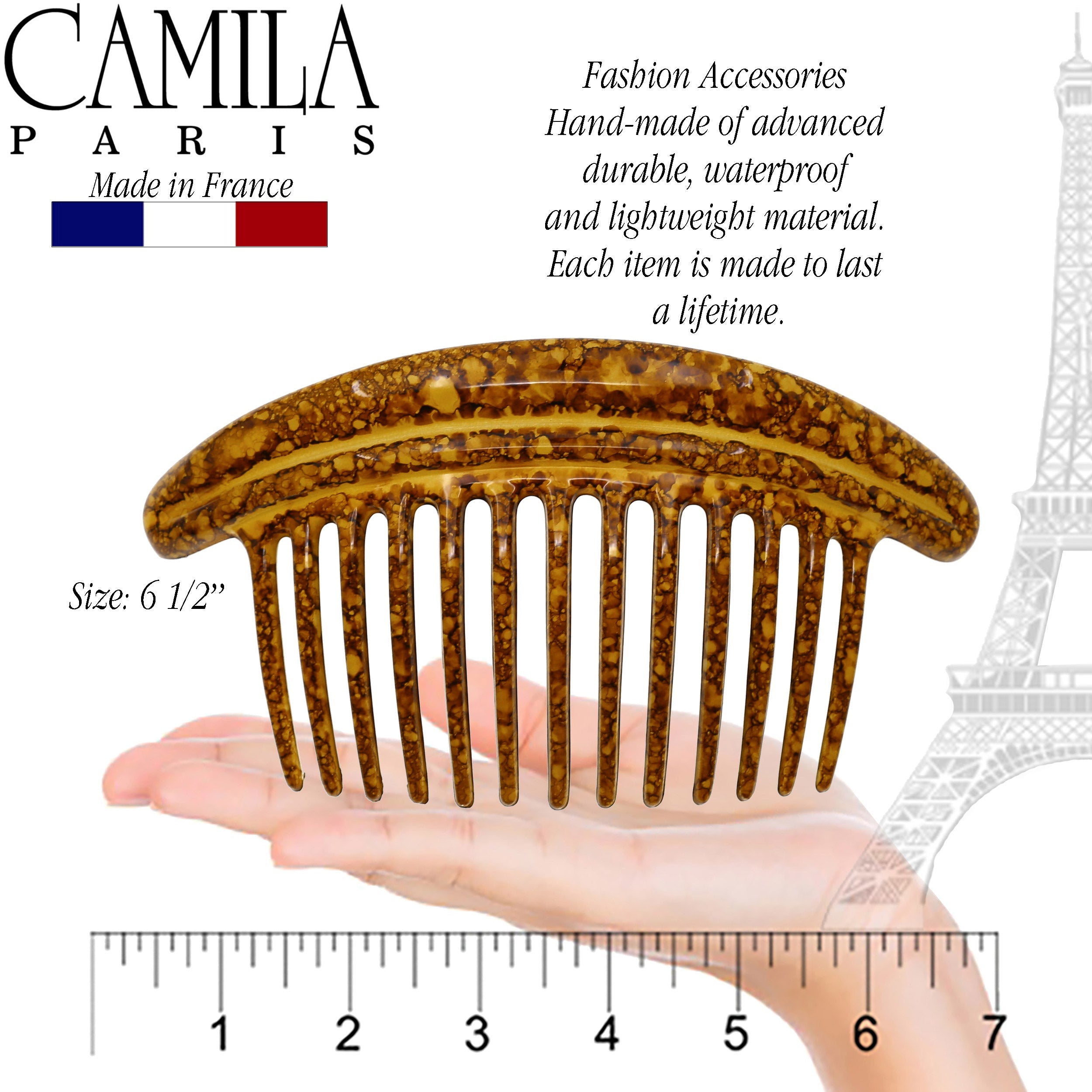 Camila Paris Detangling French side comb cellulose acetate