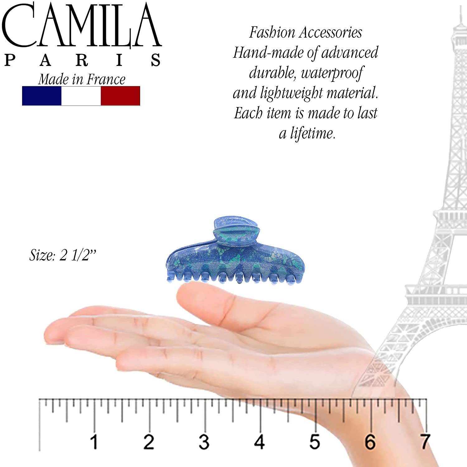 Camila Paris 2.5 Inch Victoria French hair clip cellulose acetate