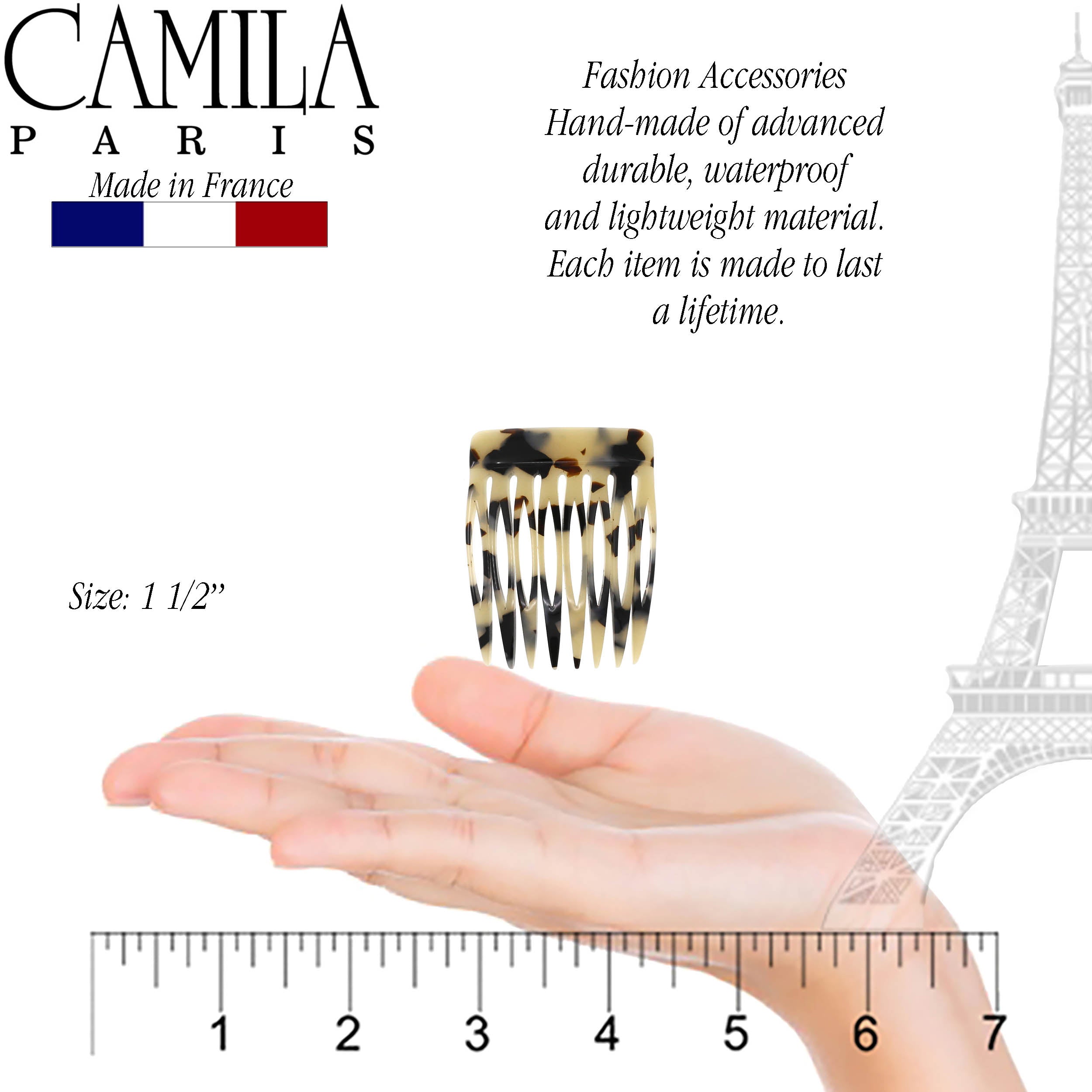 Camila Paris Detangling French side comb cellulose acetate handmade
