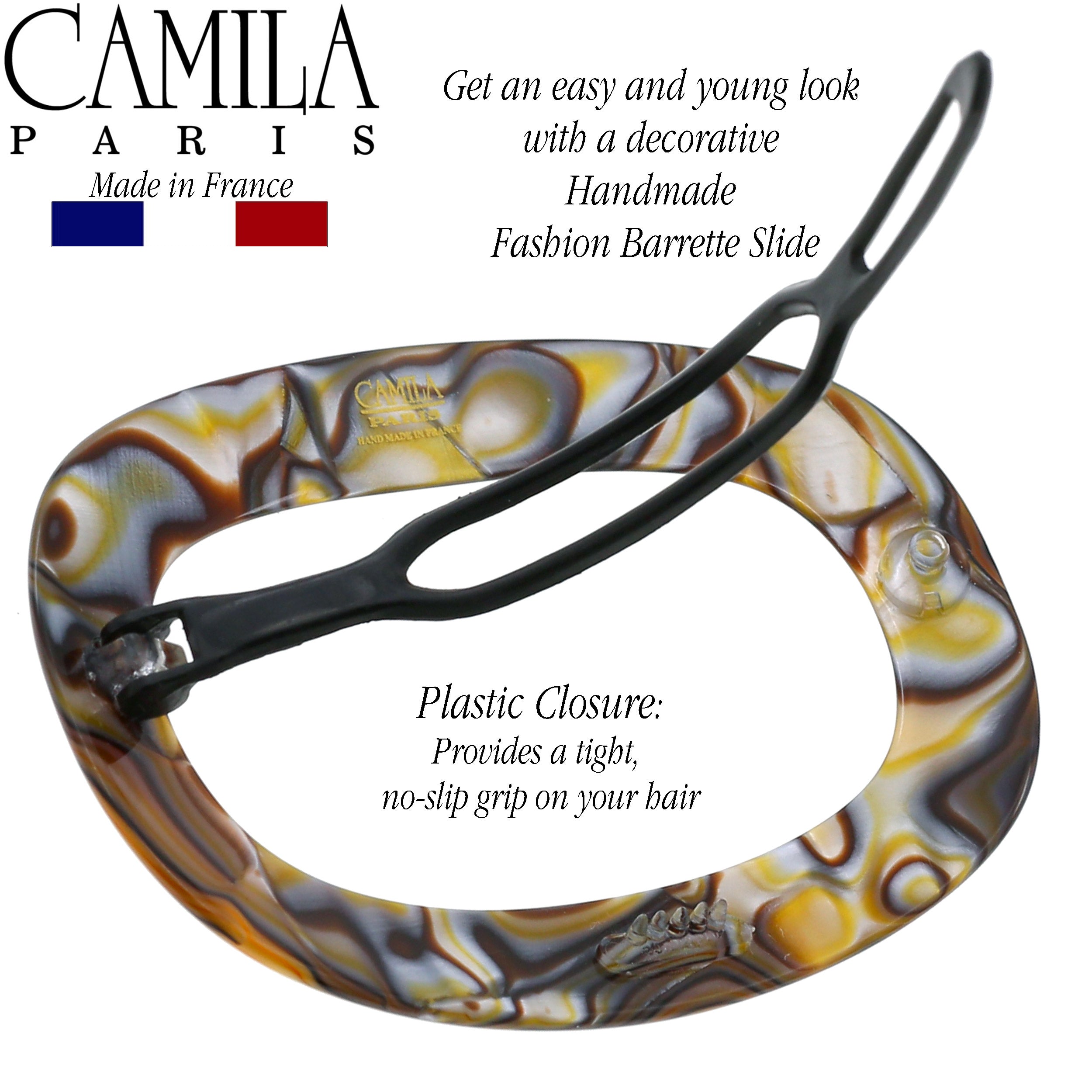 Camila Paris Metal-Free French barrette cellulose acetate handmade