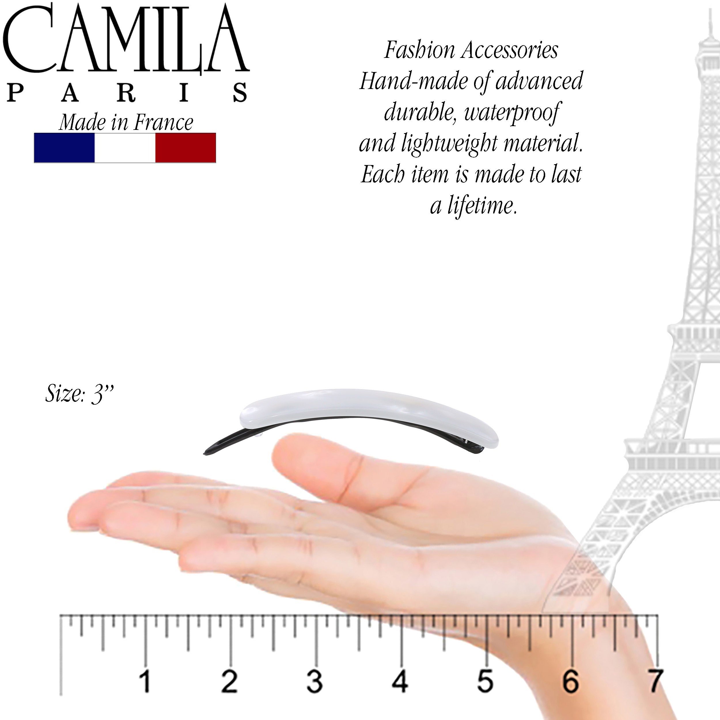 Camila Paris Metal-Free French barrette cellulose acetate handmade