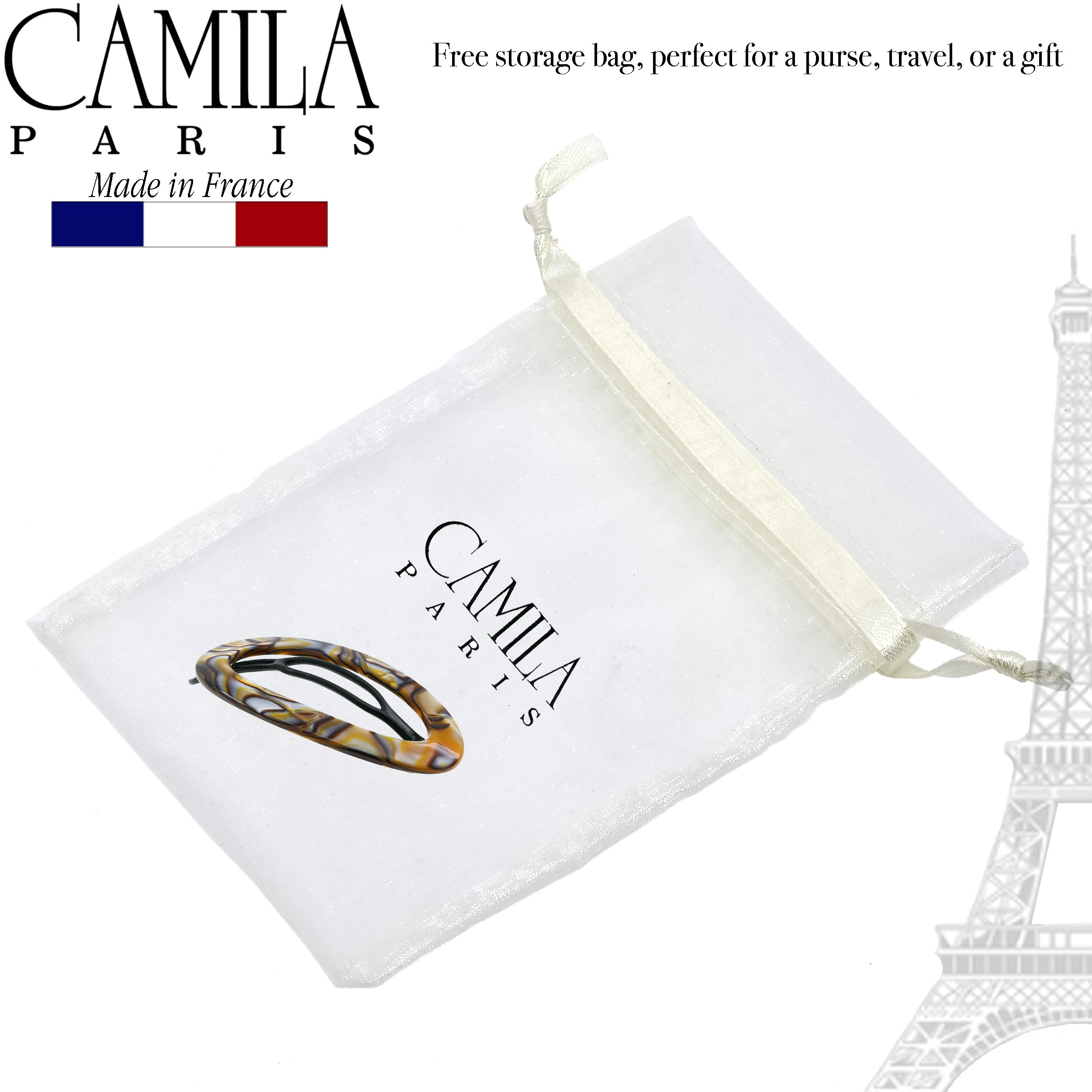 Camila Paris 3x3 Inch Metal-Free French barrette cellulose acetate handmade