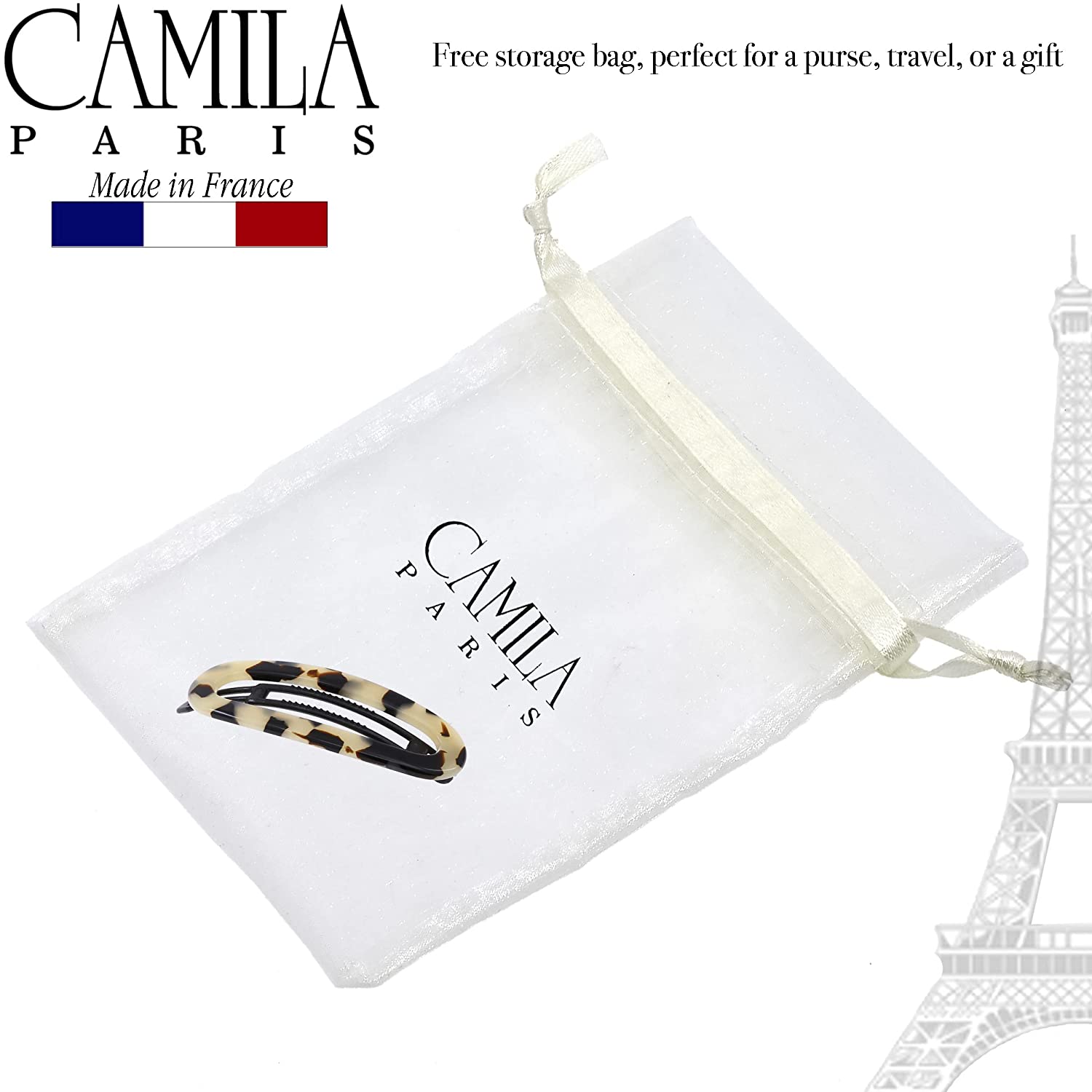Camila Paris 2.5 inch Metal-Free French barrette cellulose acetate