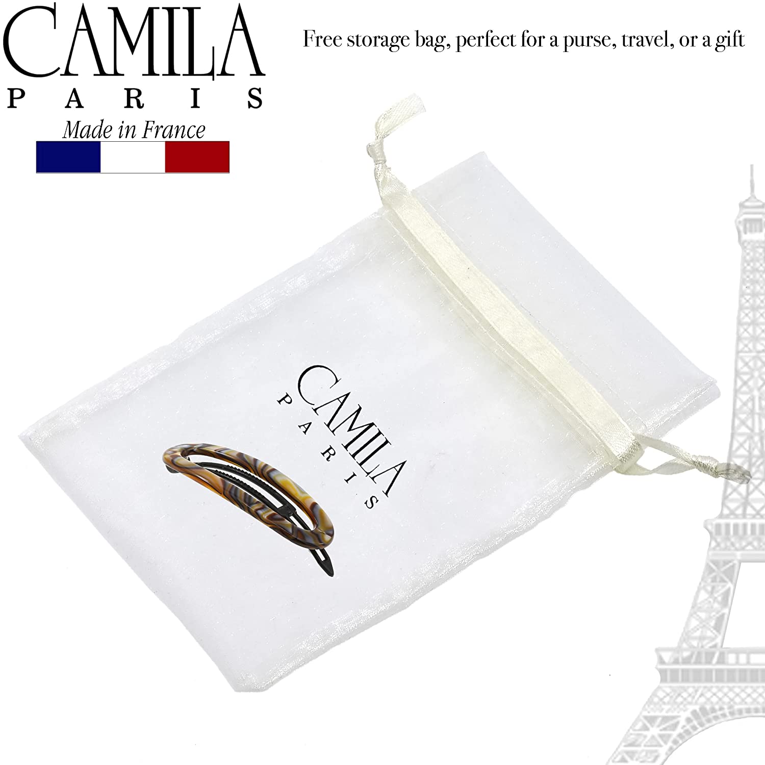 Camila Paris 2.5 inch Metal-Free French barrette cellulose acetate
