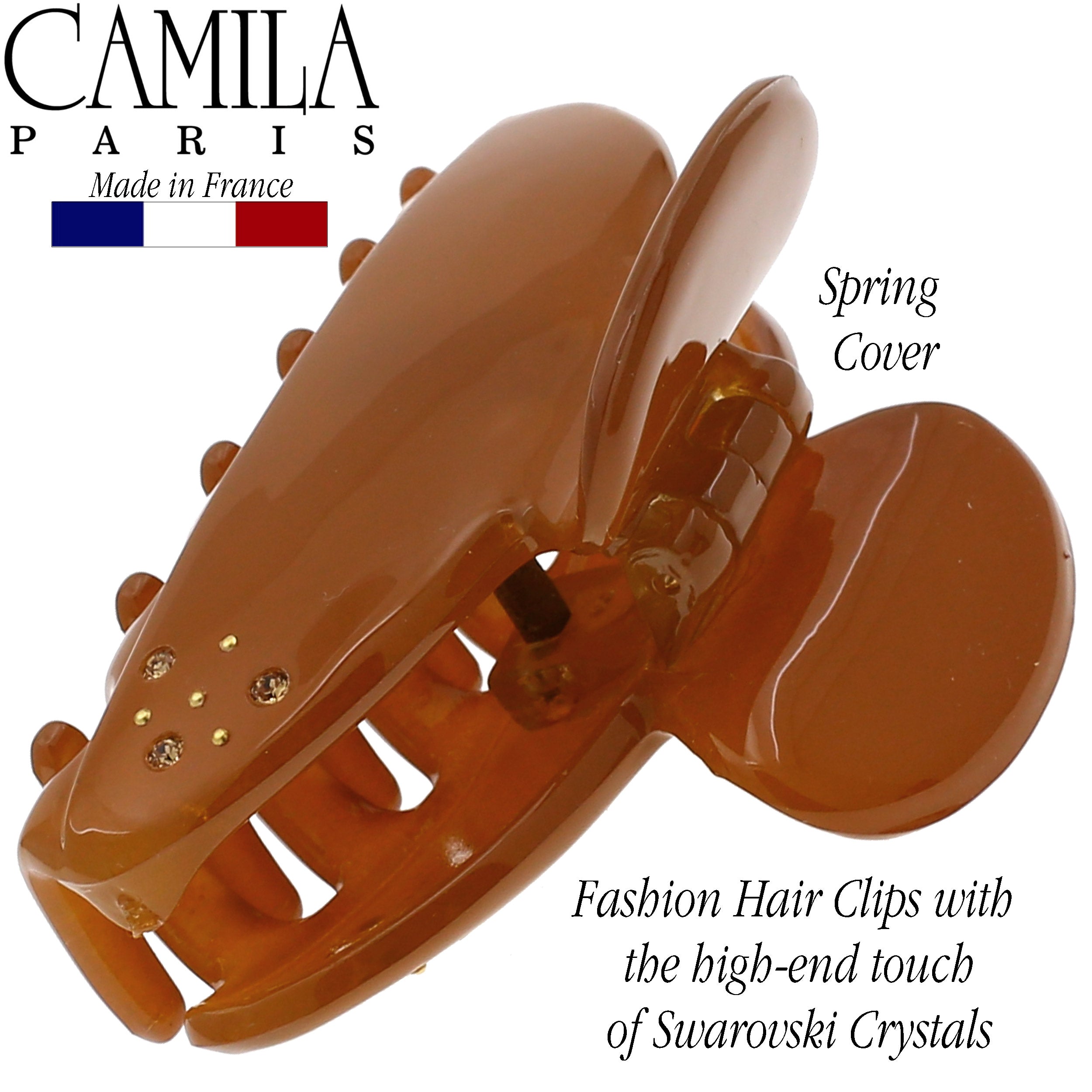 Camila Paris Gray Cheeky French hair clip cellulose acetate