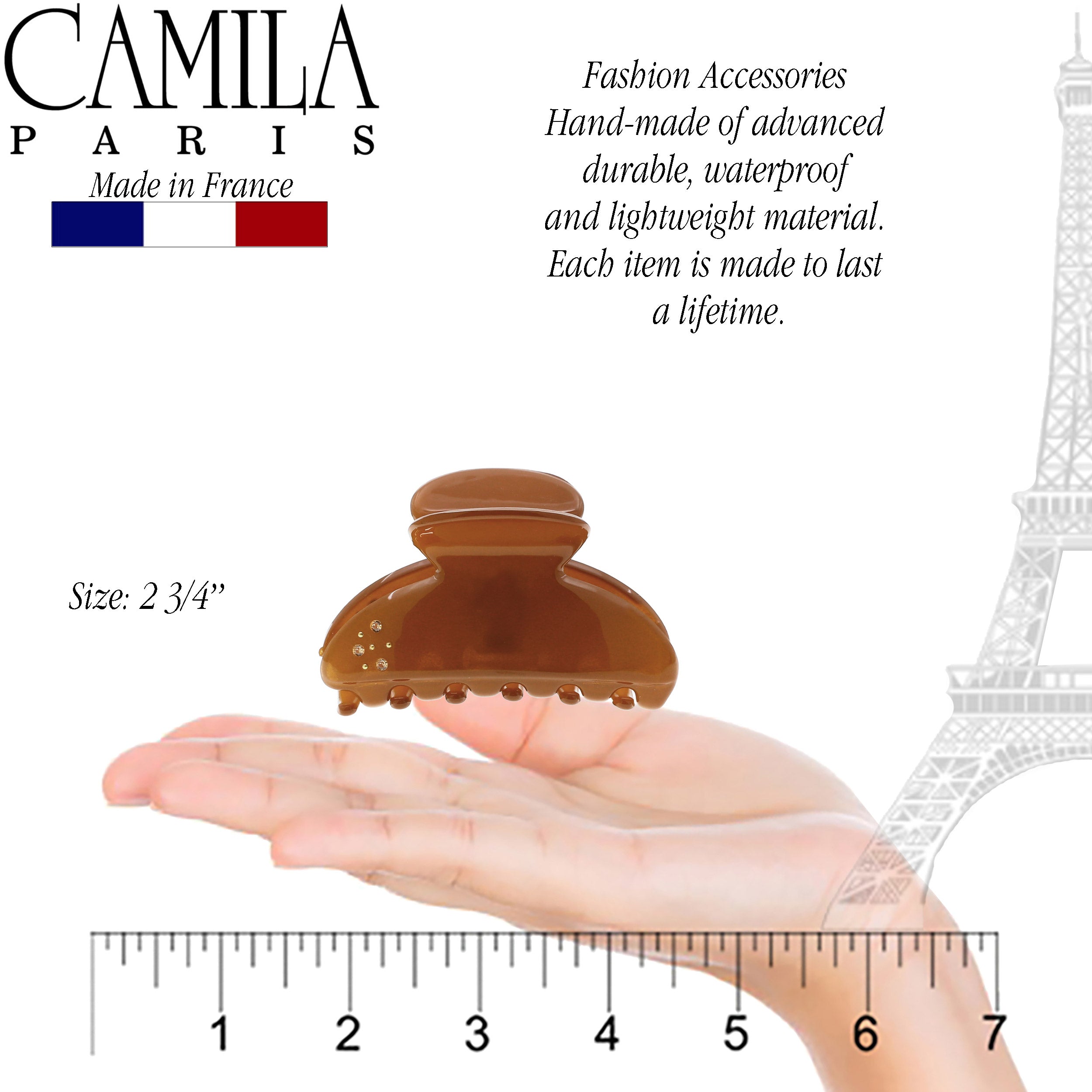 Camila Paris Dark Blue Cheeky French hair clip cellulose acetate