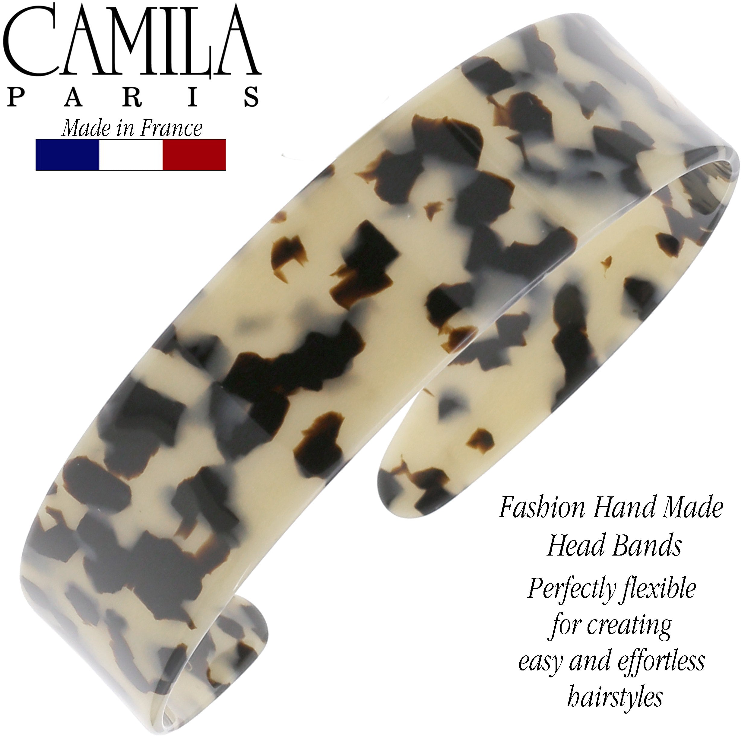 Camila Paris 1.2 inch Classic Flat French headband cellulose acetate