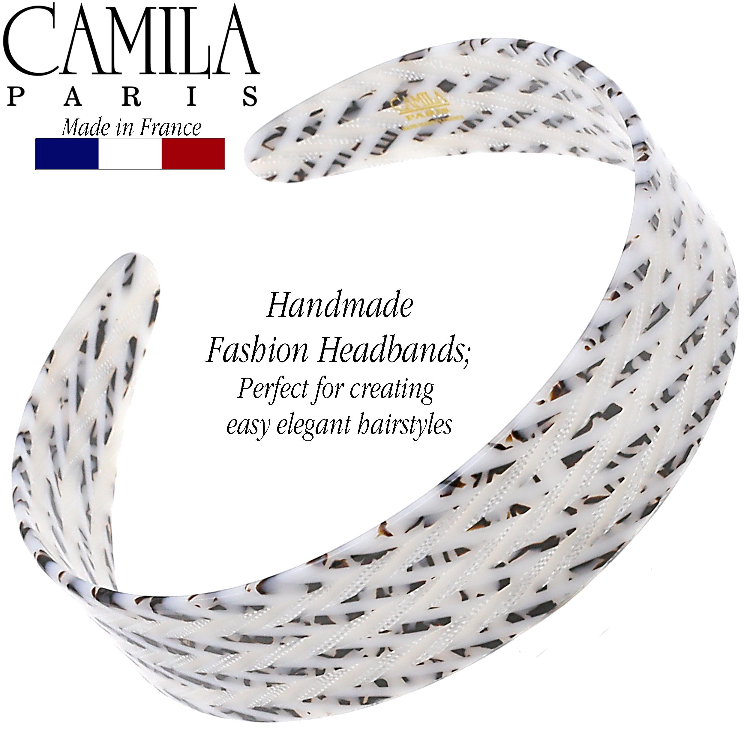 Camila Paris 1.2 inch Classic Flat French headband cellulose acetate