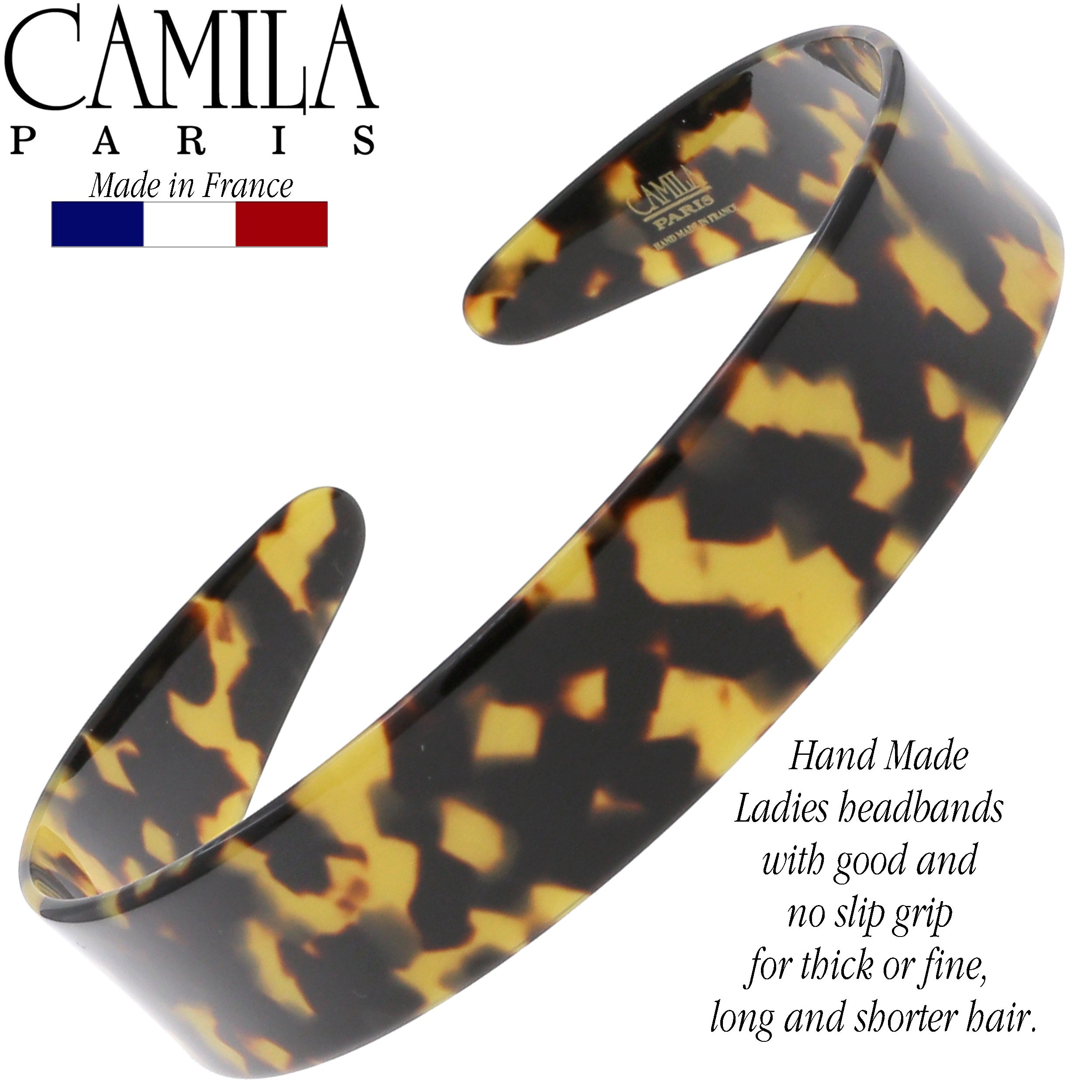Camila Paris 1 inch Classic Flat French headband cellulose acetate