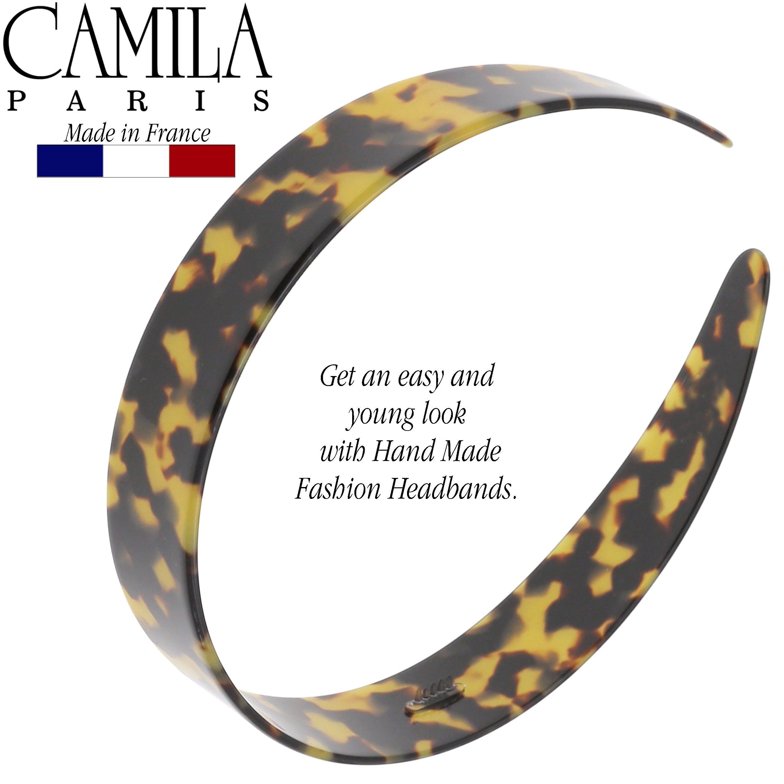 Camila Paris 1 inch Classic Flat French headband cellulose acetate