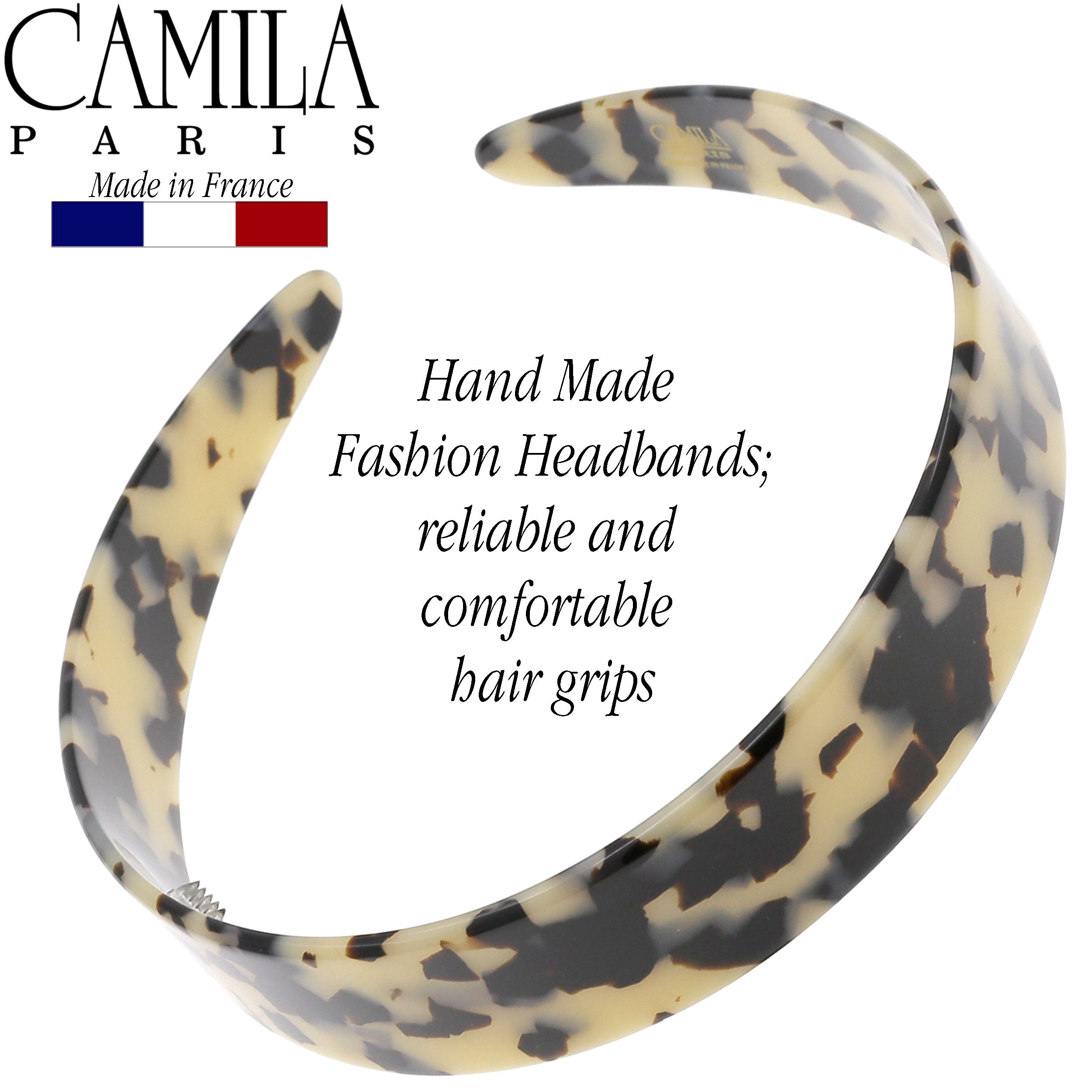 Camila Paris 1 inch Classic Flat French headband cellulose acetate