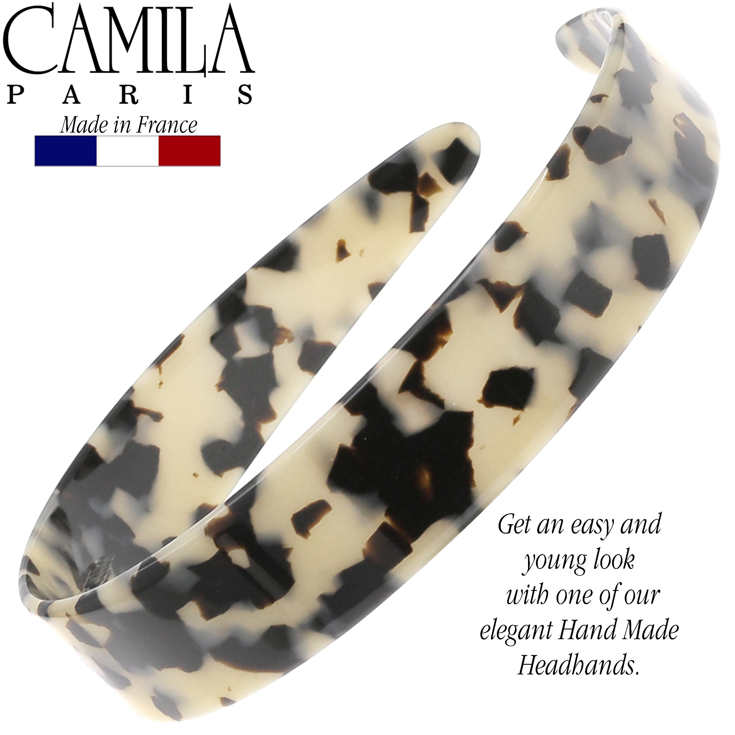 Camila Paris 1 inch Classic Flat French headband cellulose acetate