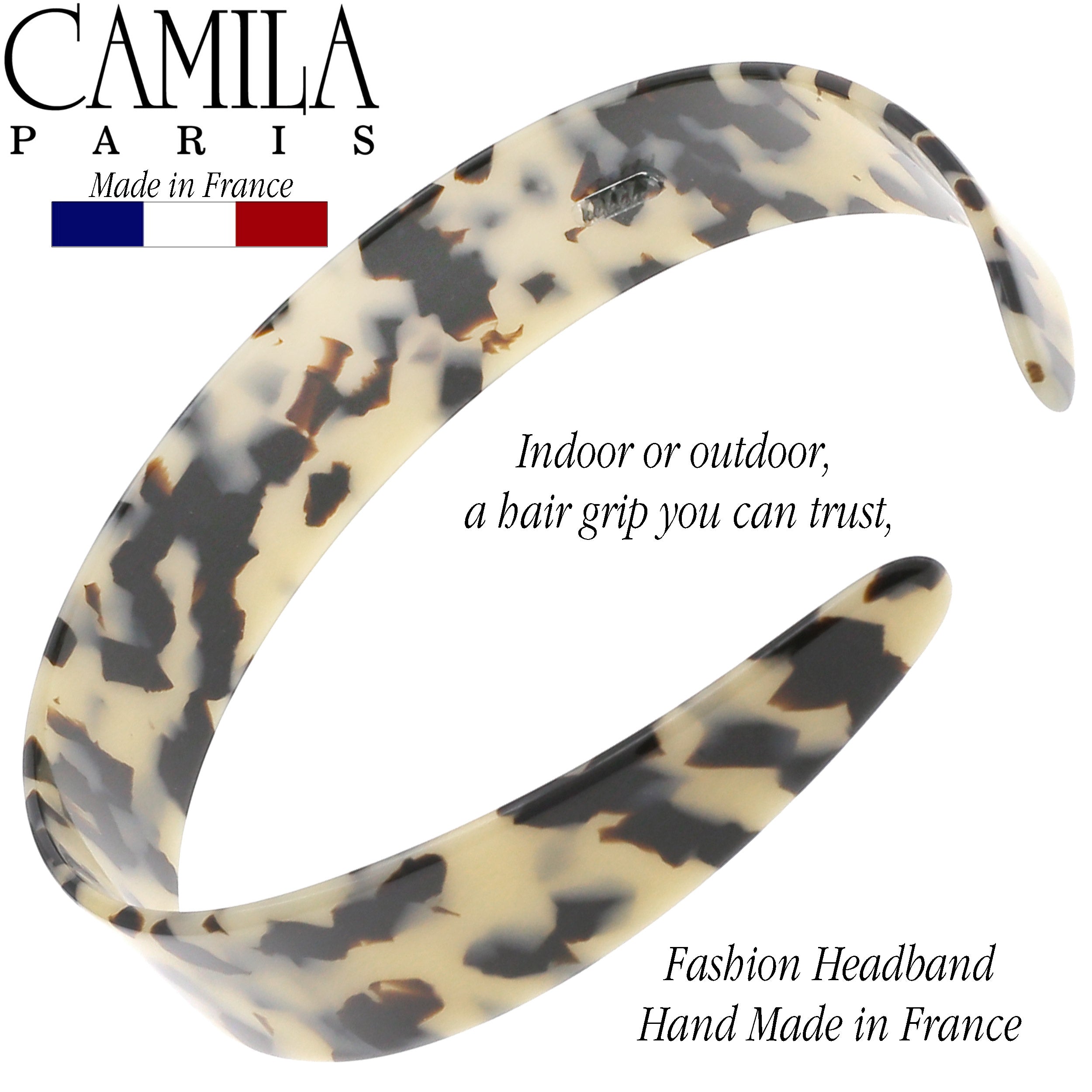Camila Paris 1 inch Classic Flat French headband cellulose acetate