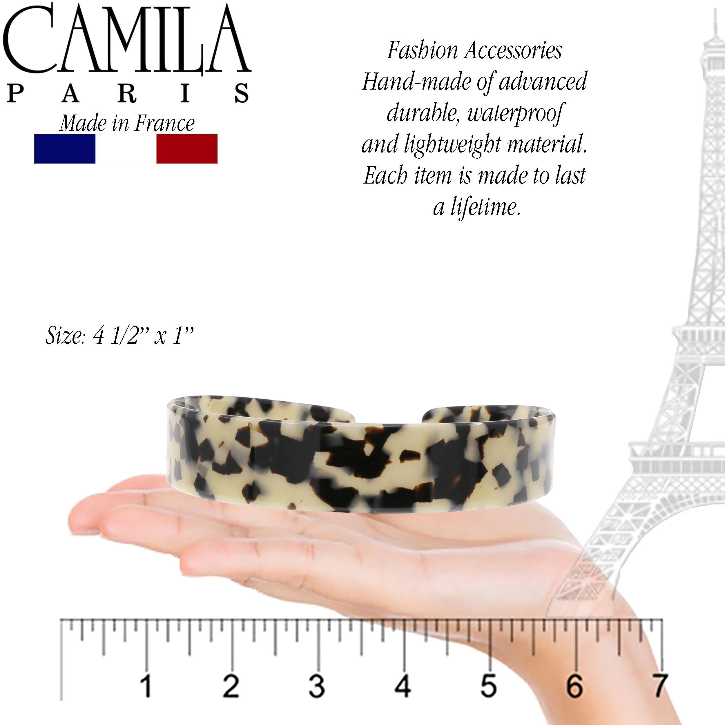 Camila Paris 1 inch Classic Flat French headband cellulose acetate