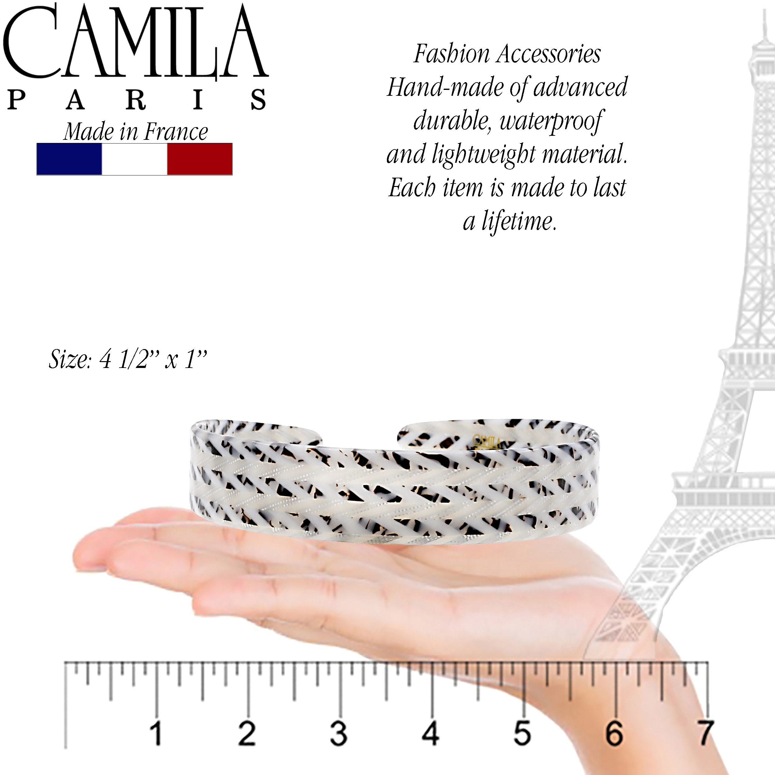 Camila Paris 1 inch Classic Flat French headband cellulose acetate