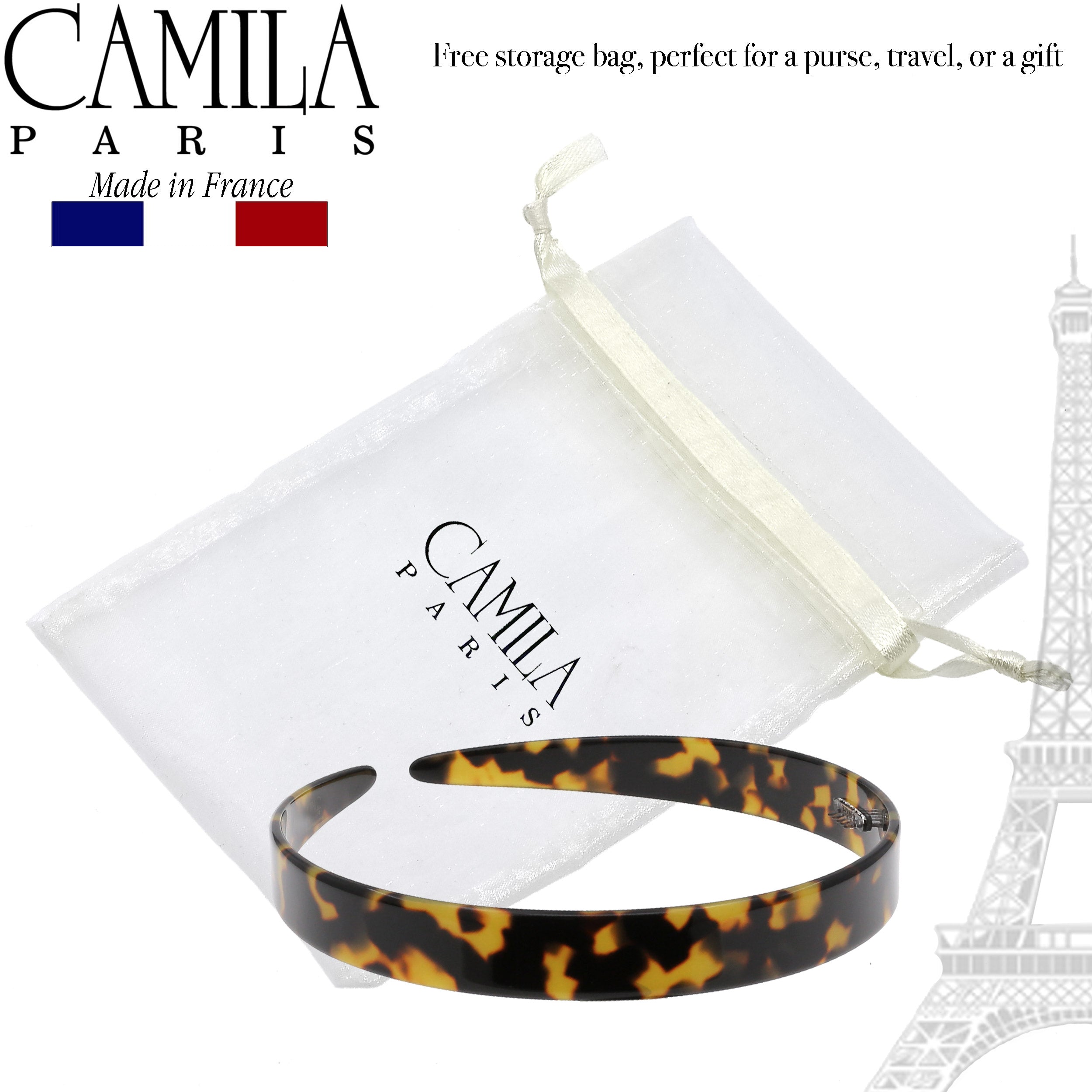 Camila Paris 0.625 inch Classic Flat French headband cellulose acetate