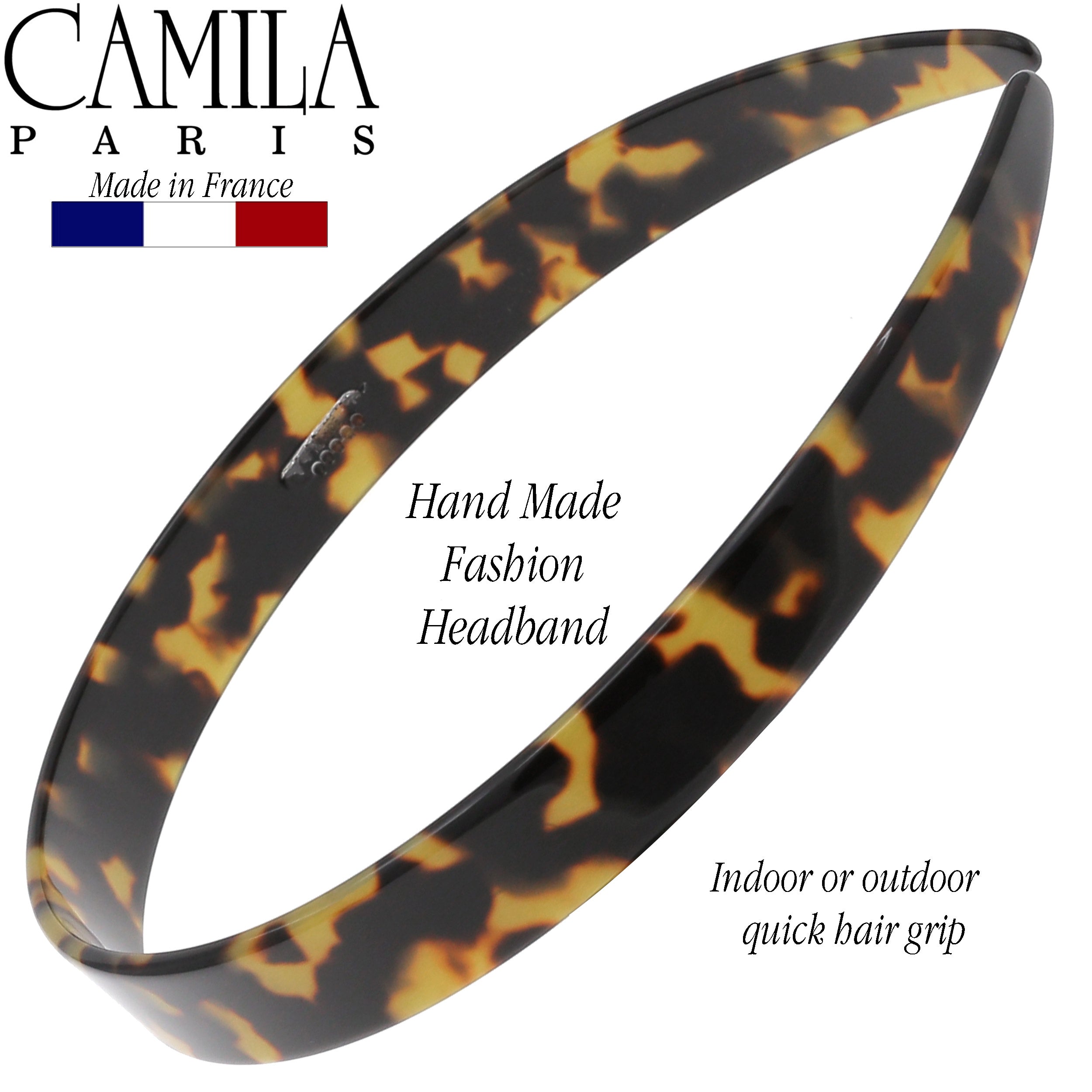 Camila Paris 0.625 inch Classic Flat French headband cellulose acetate