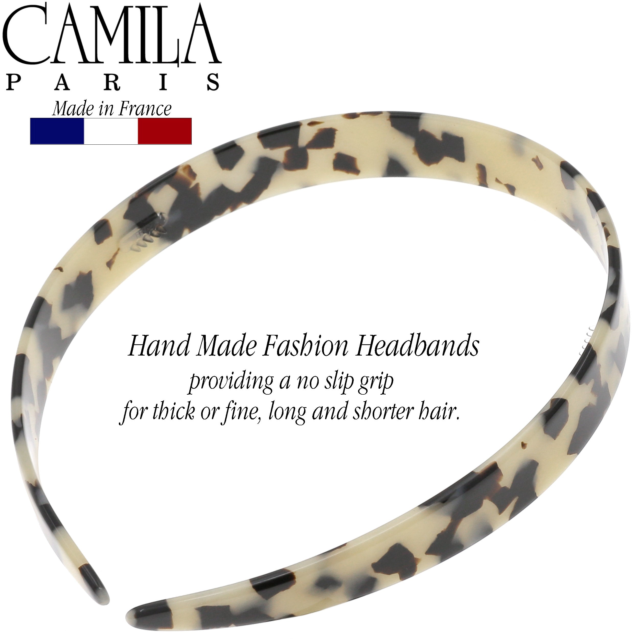Camila Paris 0.625 inch Classic Flat French headband cellulose acetate