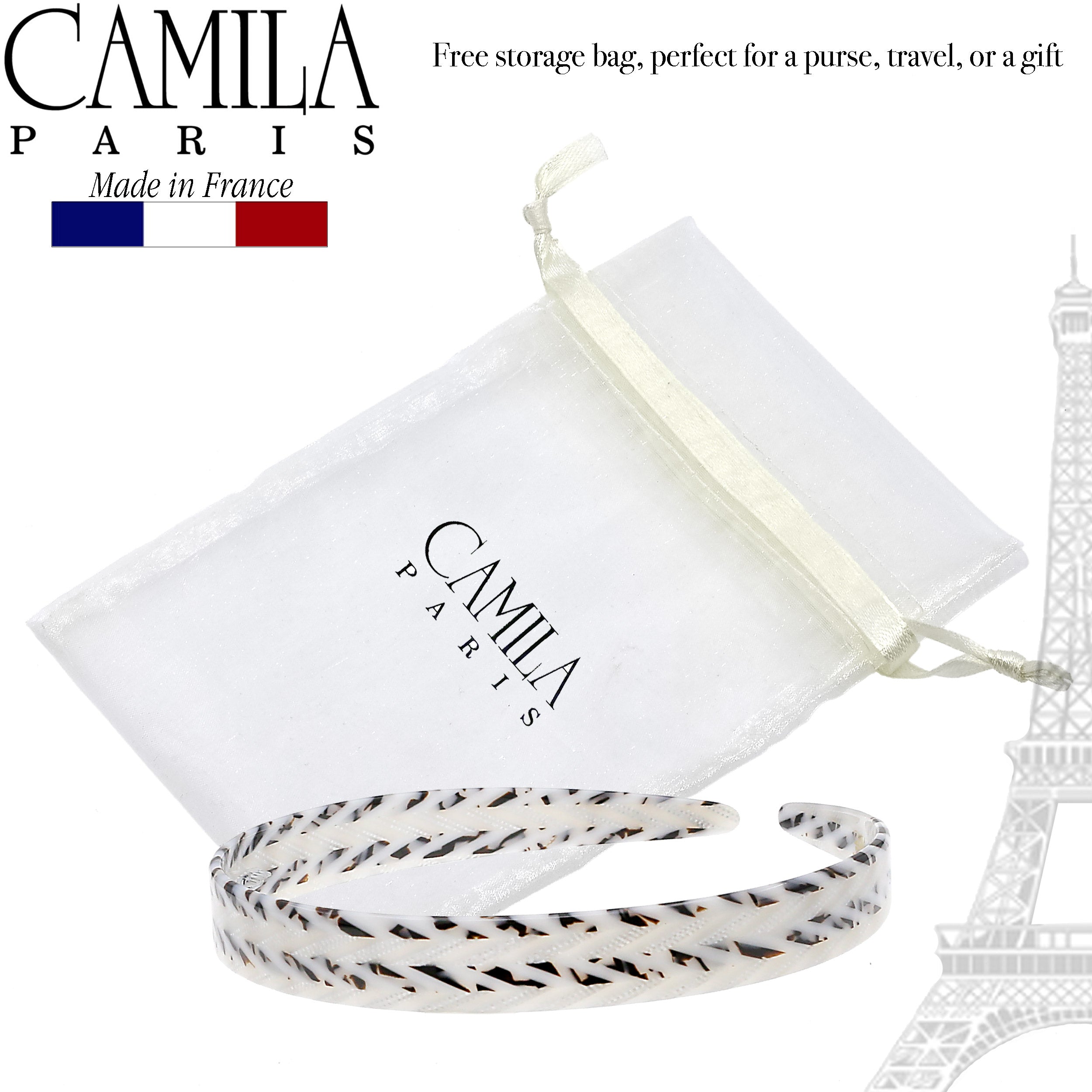 Camila Paris 0.625 inch Classic Flat French headband cellulose acetate
