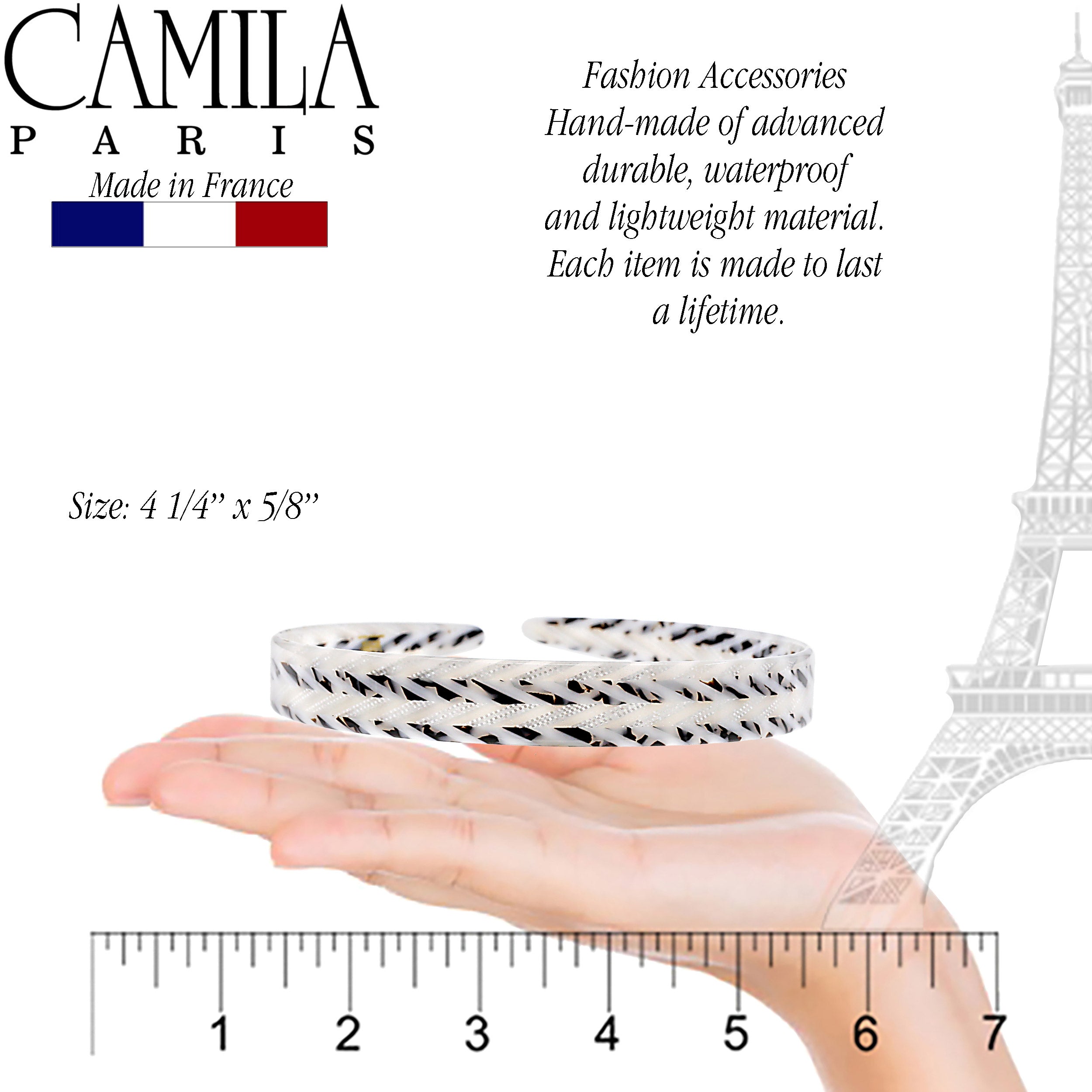 Camila Paris 0.625 inch Classic Flat French headband cellulose acetate